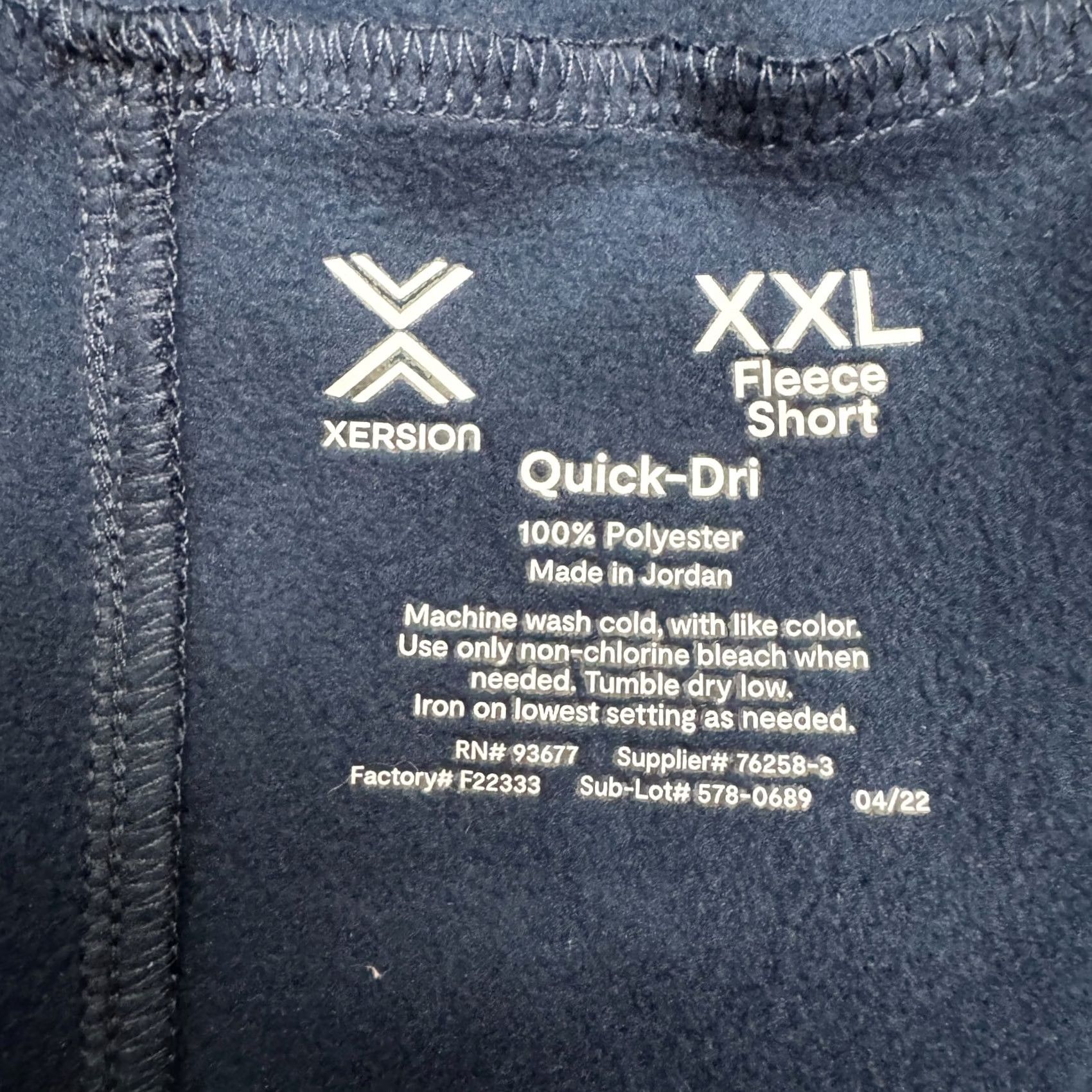 Vintage Xersion Quick-Dri Tech Fleece Sweat Shorts Mens 2XL Navy Blue Zip Pocket Activewear Shorts"} Size US 39 - 6 Thumbnail