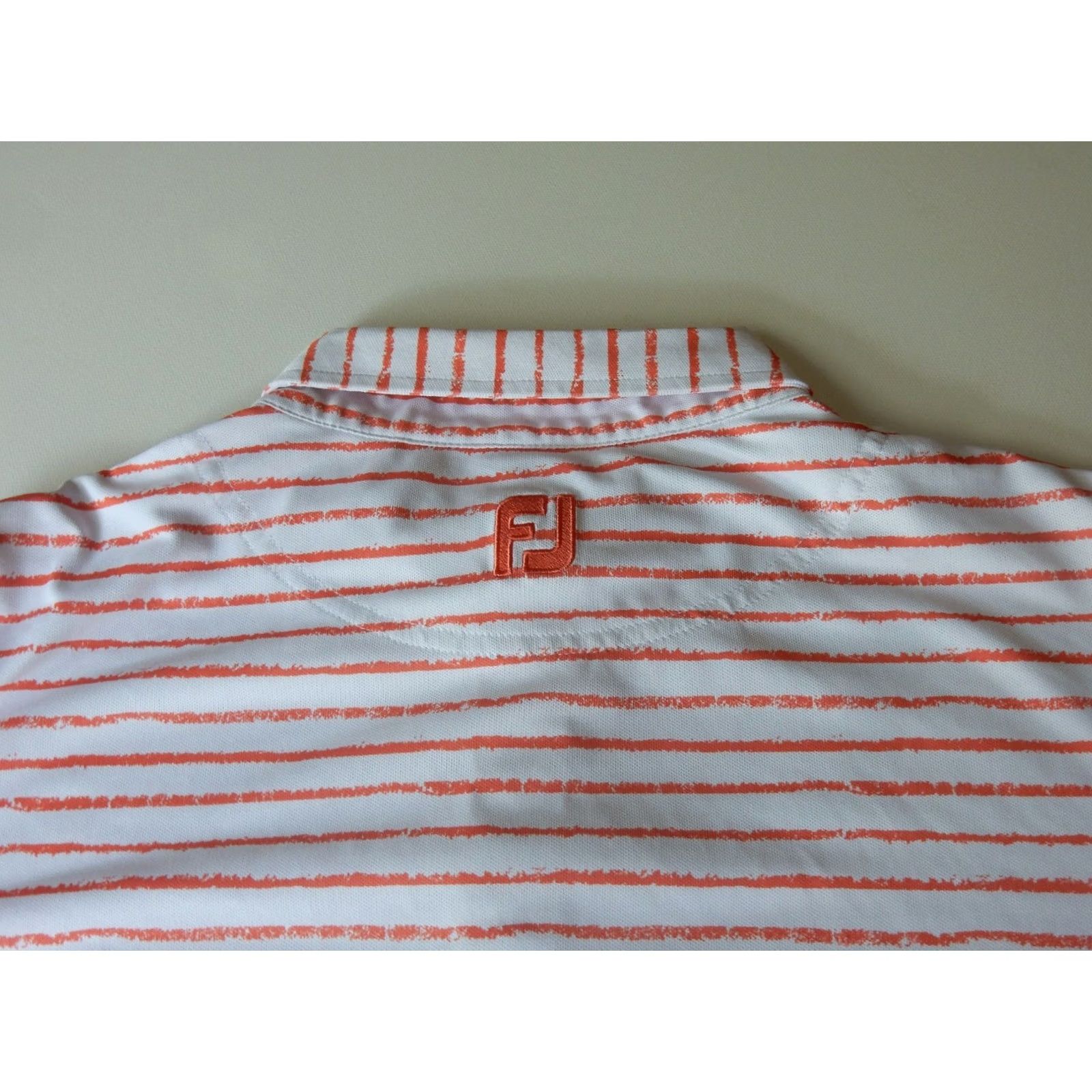 Footjoy FootJoy Polo Shirt Striped Orange Men M Short Sleeve Polyester Size M Shirt Mens Size US M / EU 48-50 / 2 - 4 Thumbnail