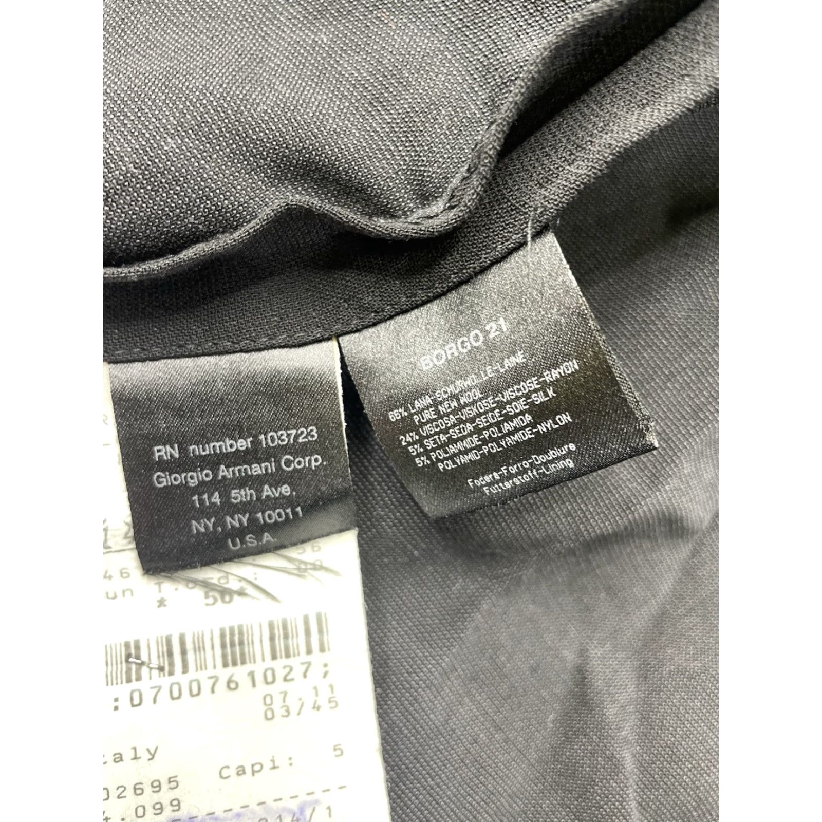 Giorgio Armani Giorgio Armani Black Mens 46 US Lightweight Wool Blend Blazer Jacket Italy Size 46R - 5 Thumbnail