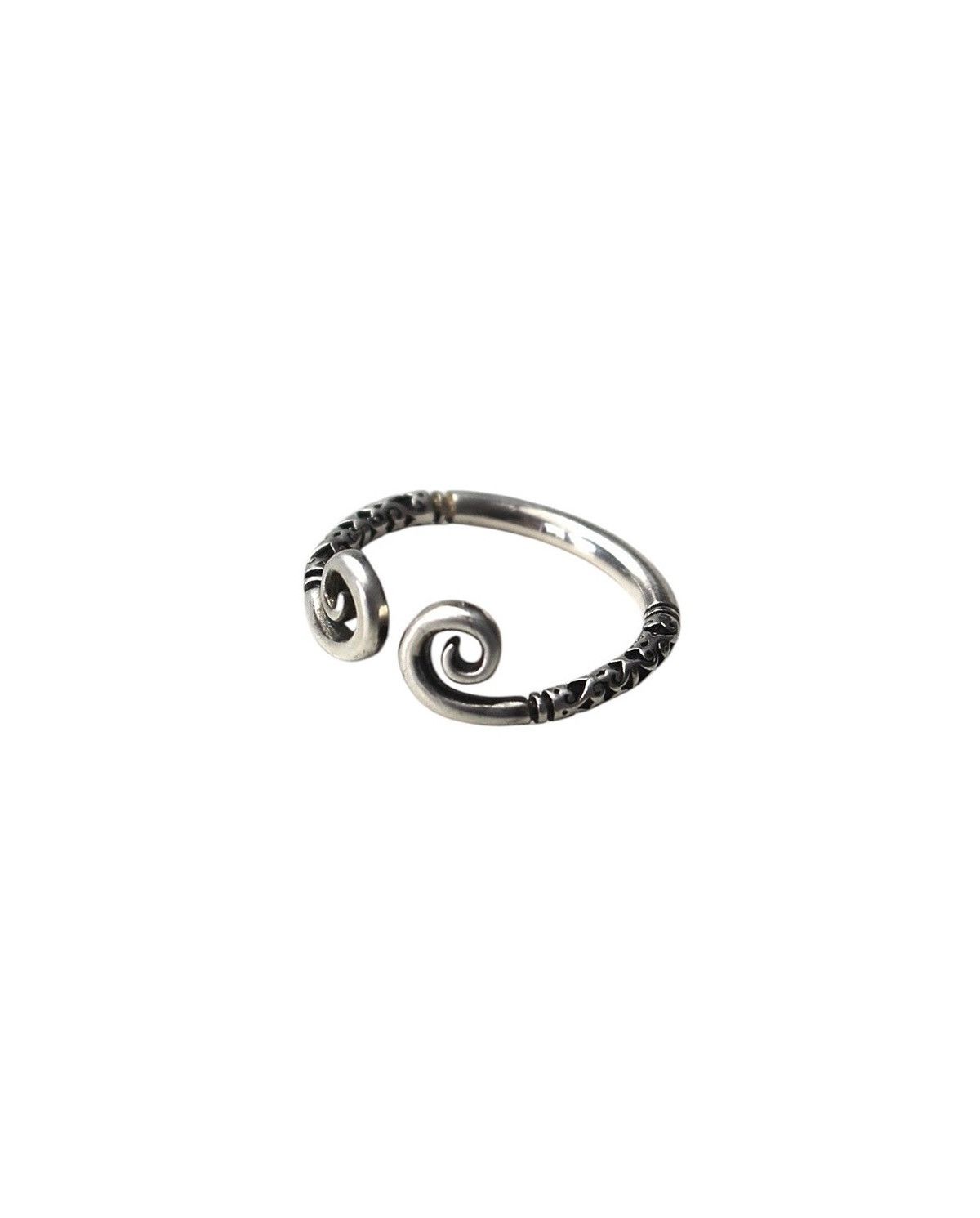 Japanese Brand 2000S JAPANESE MADE SILVER SPIRAL ENGRAVED RING Size ONE SIZE - 1 Thumbnail