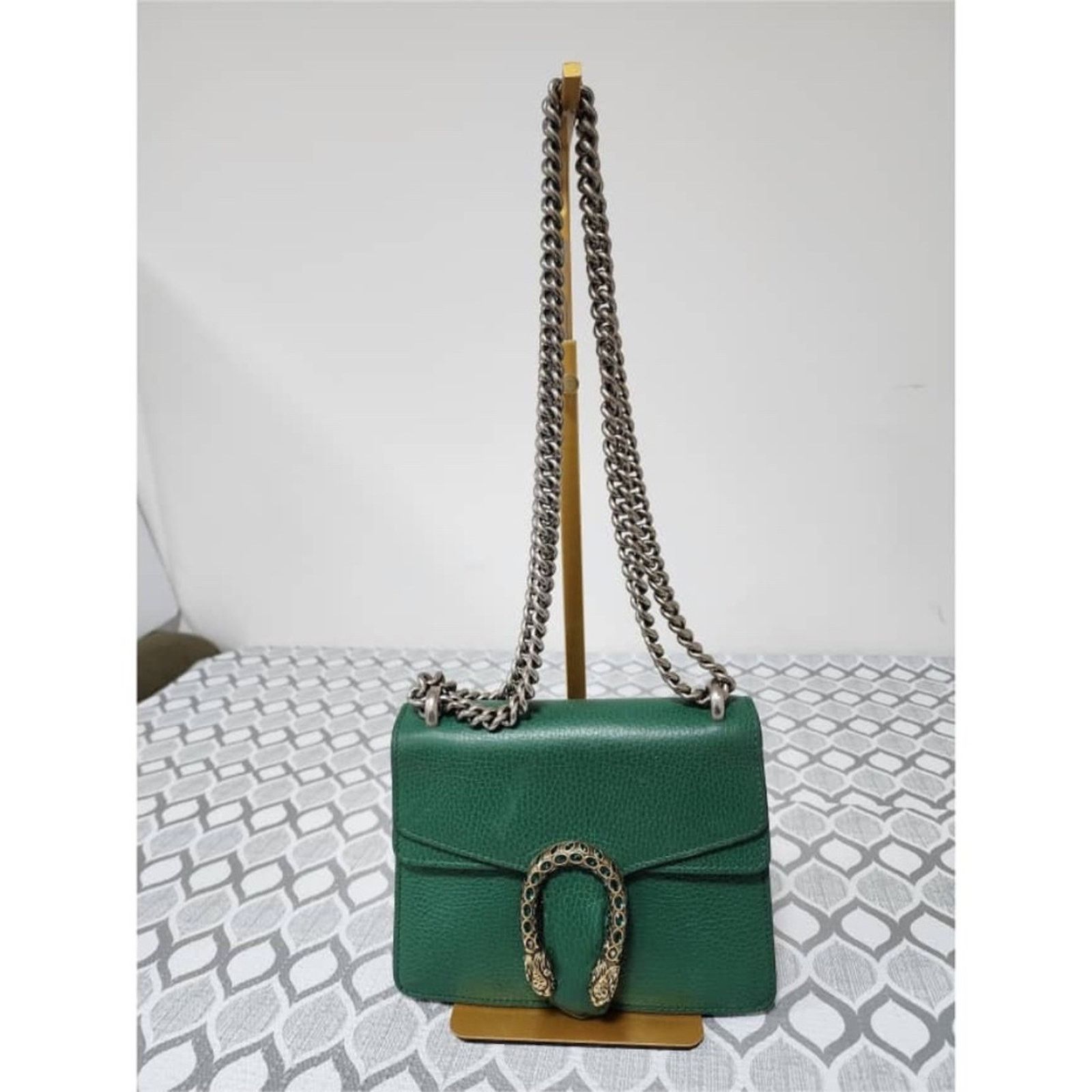 Gucci Authentic Gucci Small Leather Dionysus Crossbody Bag Green Size ONE SIZE - 1 Thumbnail