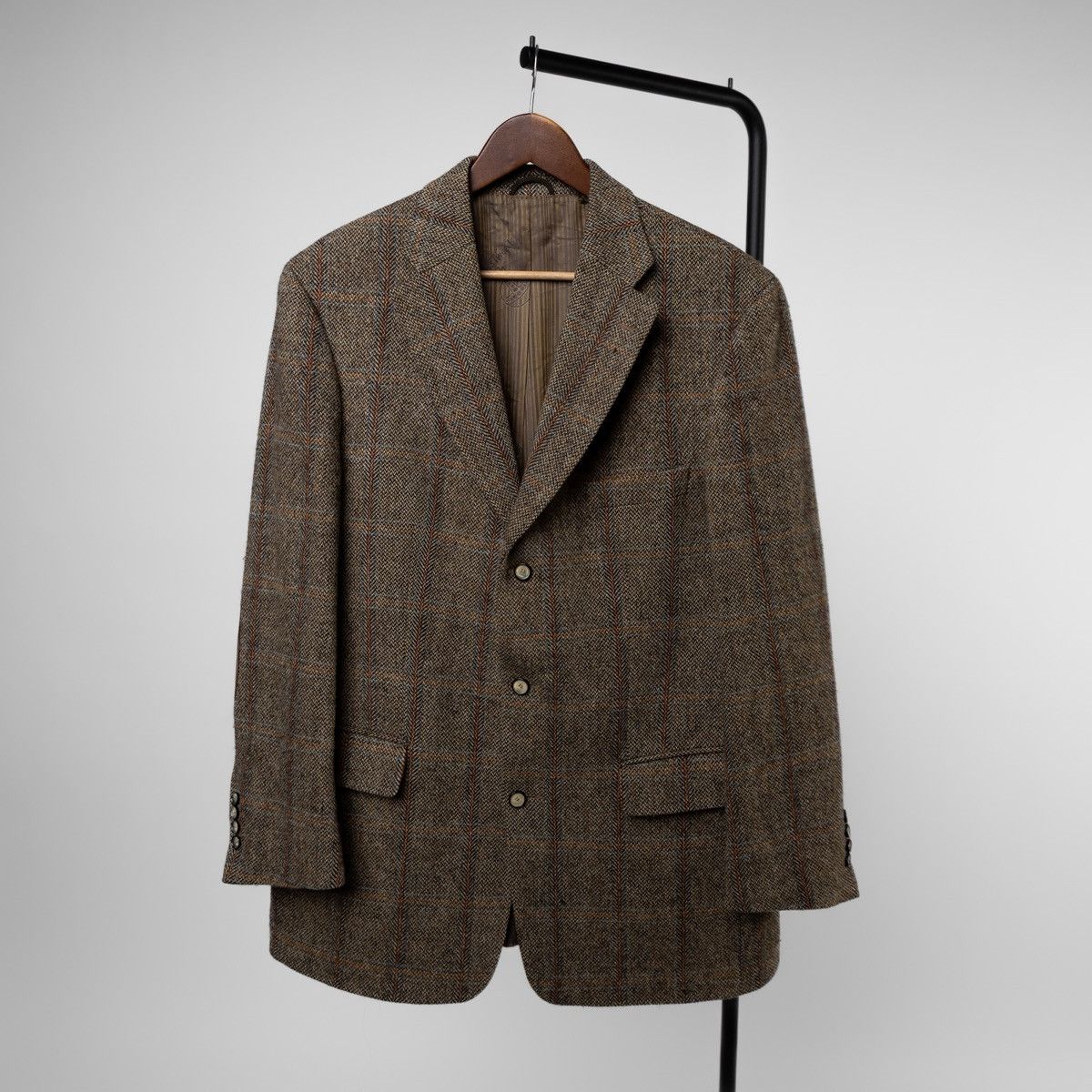Harris Tweed Harris Tweed Mario Barutti Blazer Brown Check Wool Jacket Size 42S - 1 Thumbnail