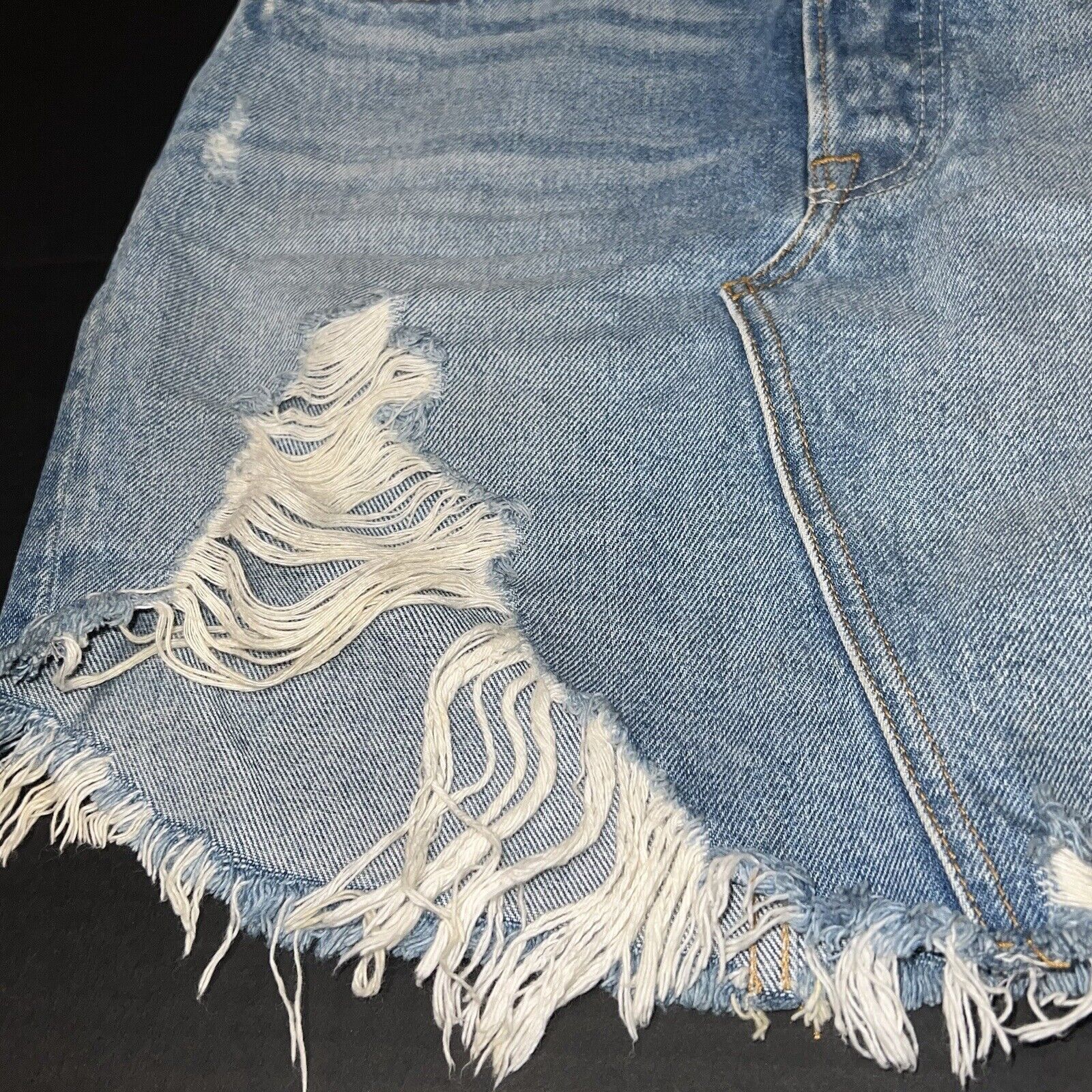 GRLFRND GRLFRND Sz 28 Lava Bed Rhoda Distressed Denim Mini Skirt Size 28" / US 6 / IT 42 - 9 Thumbnail