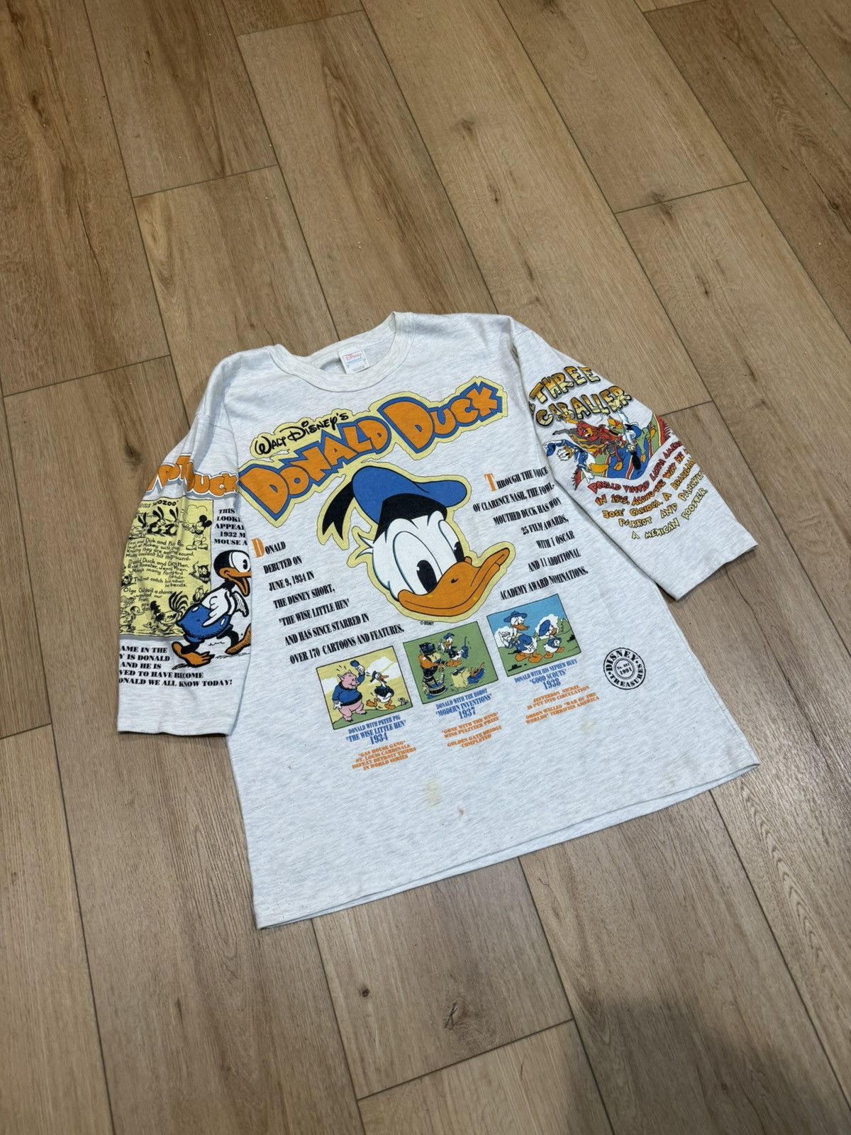 Disney Vintage 1991 Disney Donald Duck Grey Long Sleeve AOP Size US XL / EU 56 / 4 - 3 Thumbnail