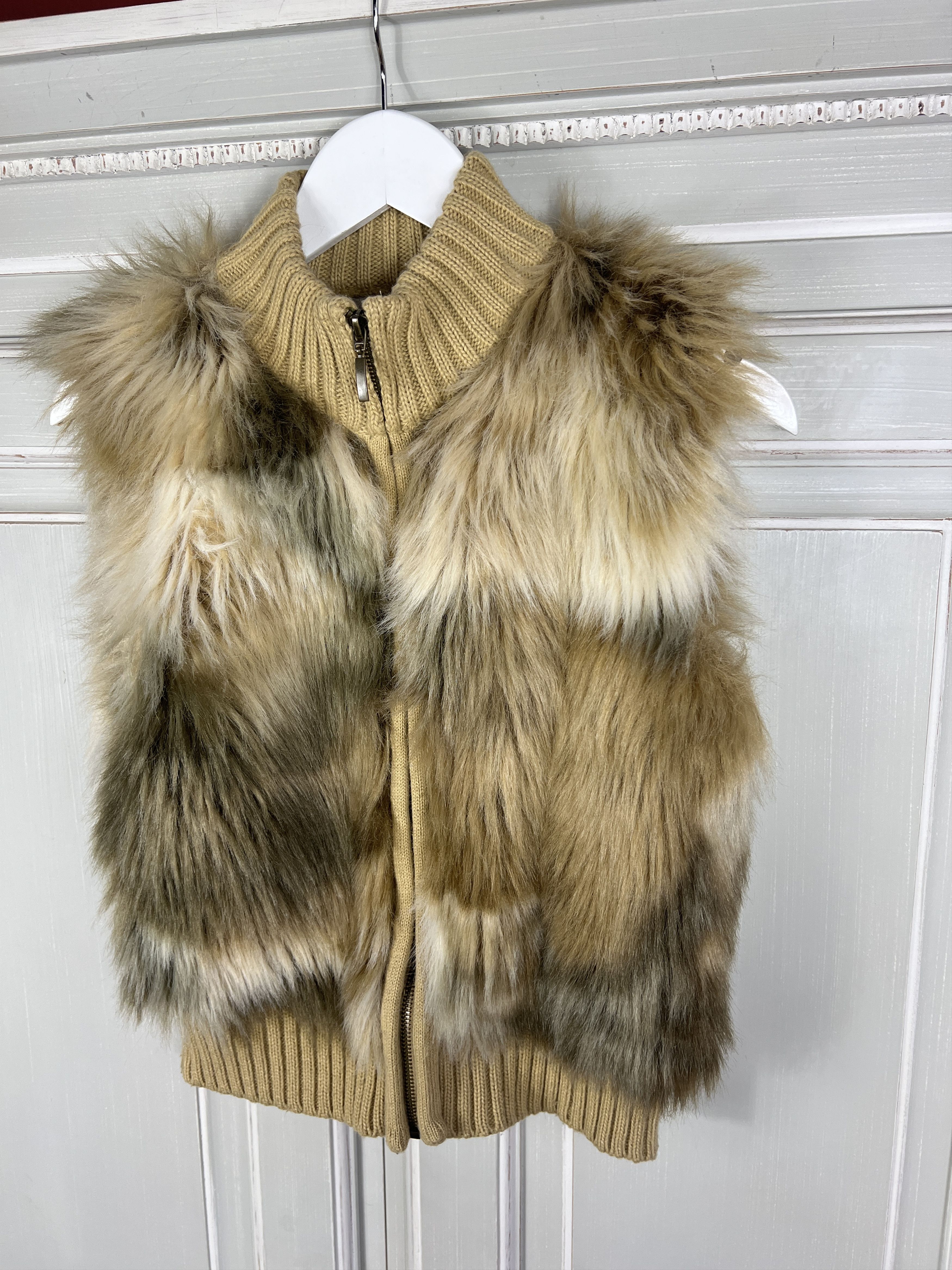 20471120 VINTAGE CROPPED FAUX FUR VEST MOHAIR 90S Y2K Size M / US 6-8 / IT 42-44 - 3 Thumbnail