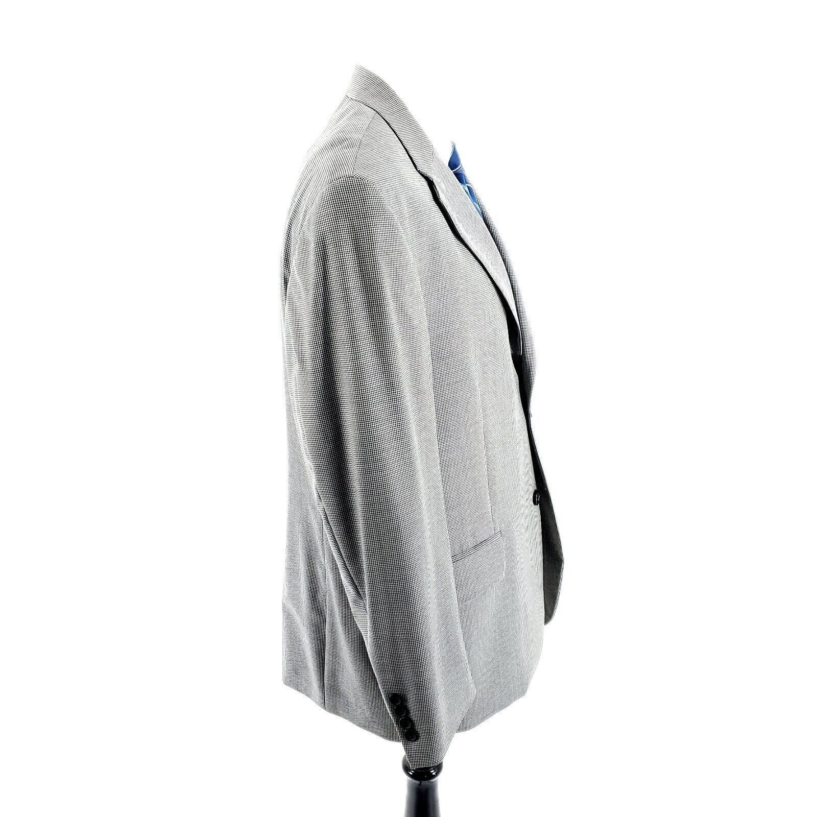 Nautica Nautica Wool 2 Button Sport Coat 44R Gray Beige Green Hounds Size 44R - 6 Thumbnail