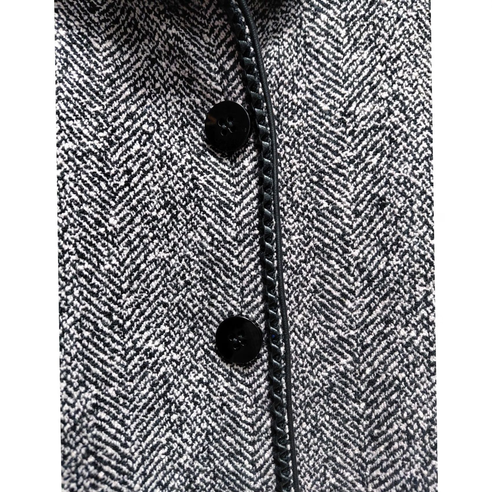 Vintage VINTAGE Carlisle Wool Blend Boucle Jacket Black Herringbone Long Sleeve Size 14 Women Boy? No Size XL / US 12-14 / IT 48-50 - 5 Thumbnail