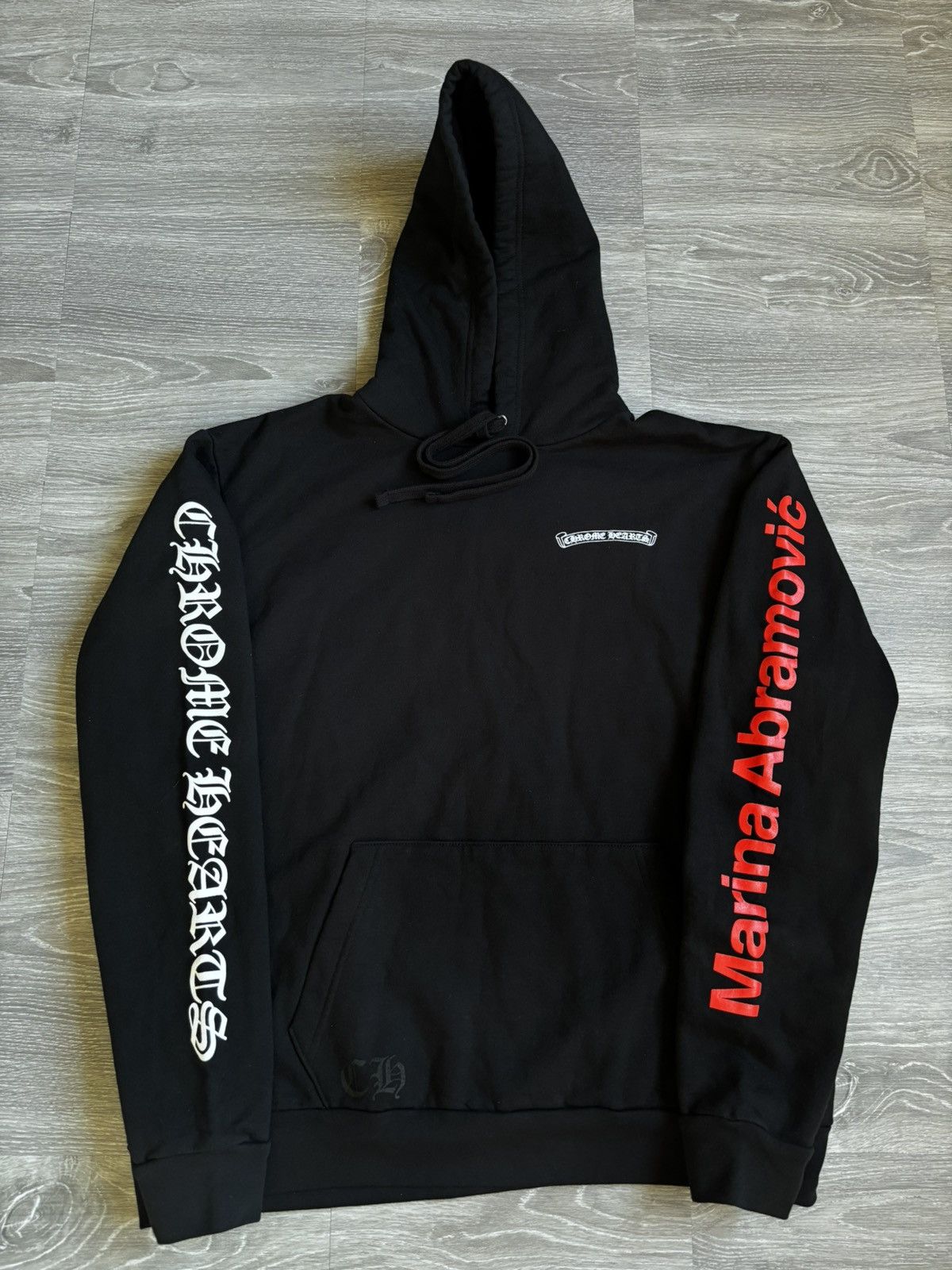 希少コラボ【Chrome Hearts CH + ABRAMOVIC】Hoodie \"Black CHROME HEARTS ZIP HOODIE MARINA ABRAMOVIC XXL COTTON Black