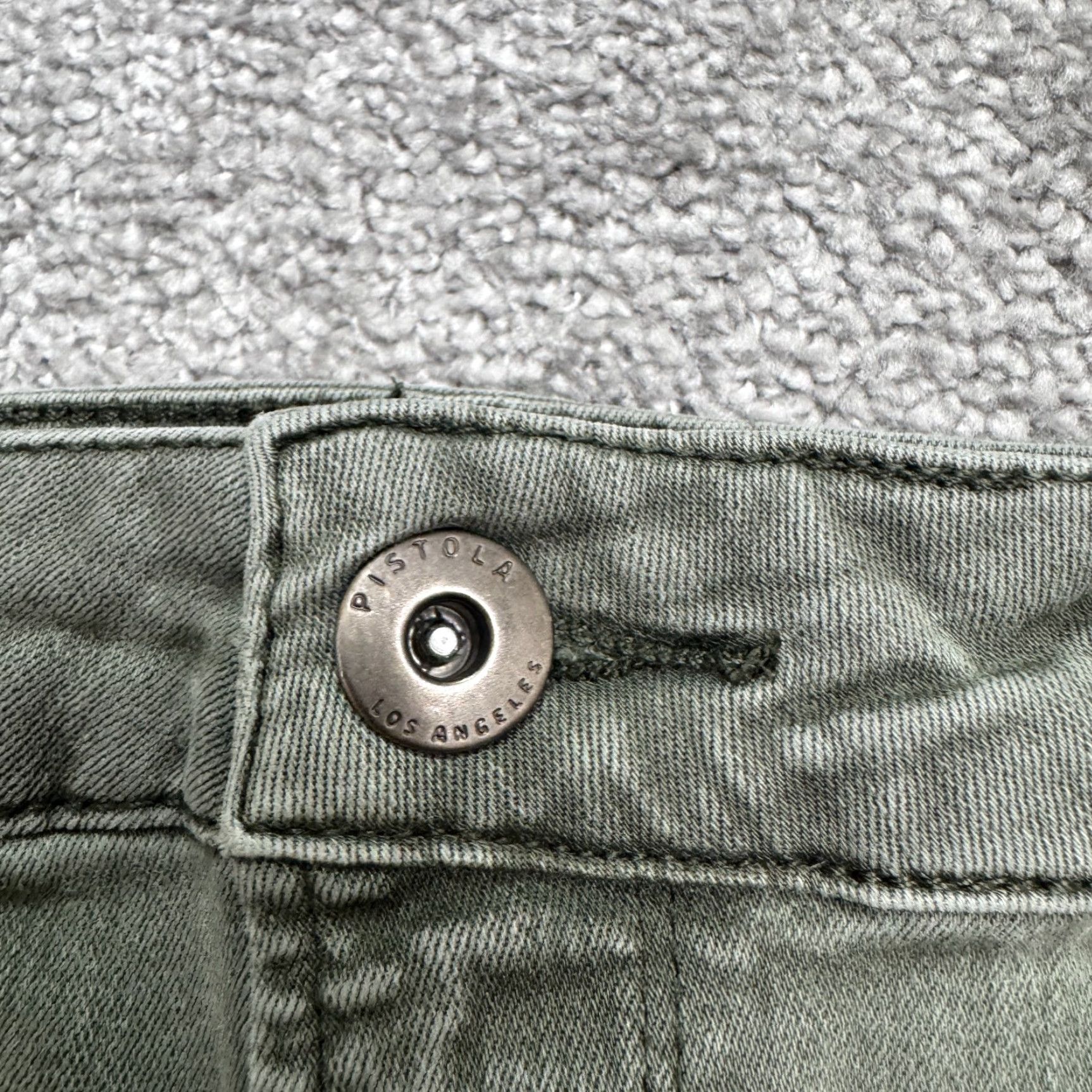 Pistola Pistola Moto Skinny Denim Jeans Womens 26 Olive Green Ankle Zip Pocket 25x25 Size 26" / US 2 / IT 38 - 3 Thumbnail