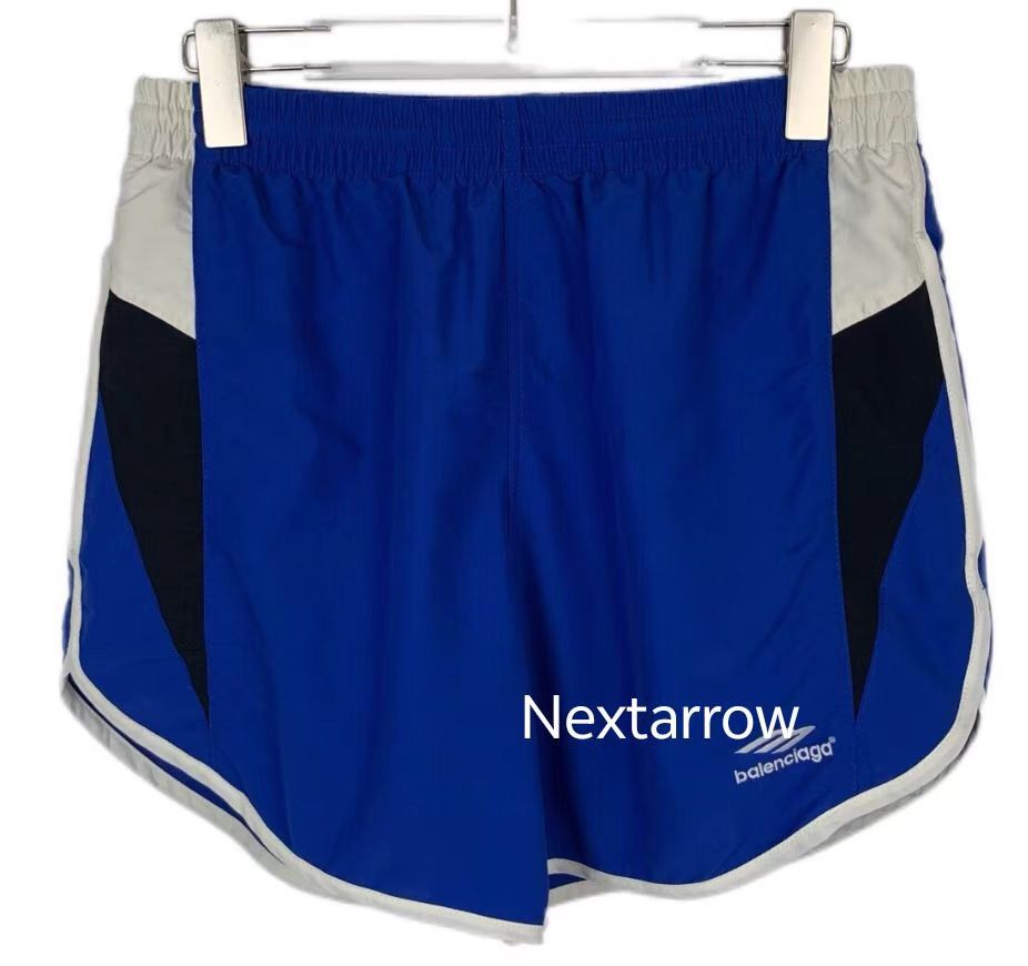 Balenciaga Balenciaga logo embroidered blue elastic waist casual shorts Size 26" / US 2 / IT 38 - 1 Thumbnail