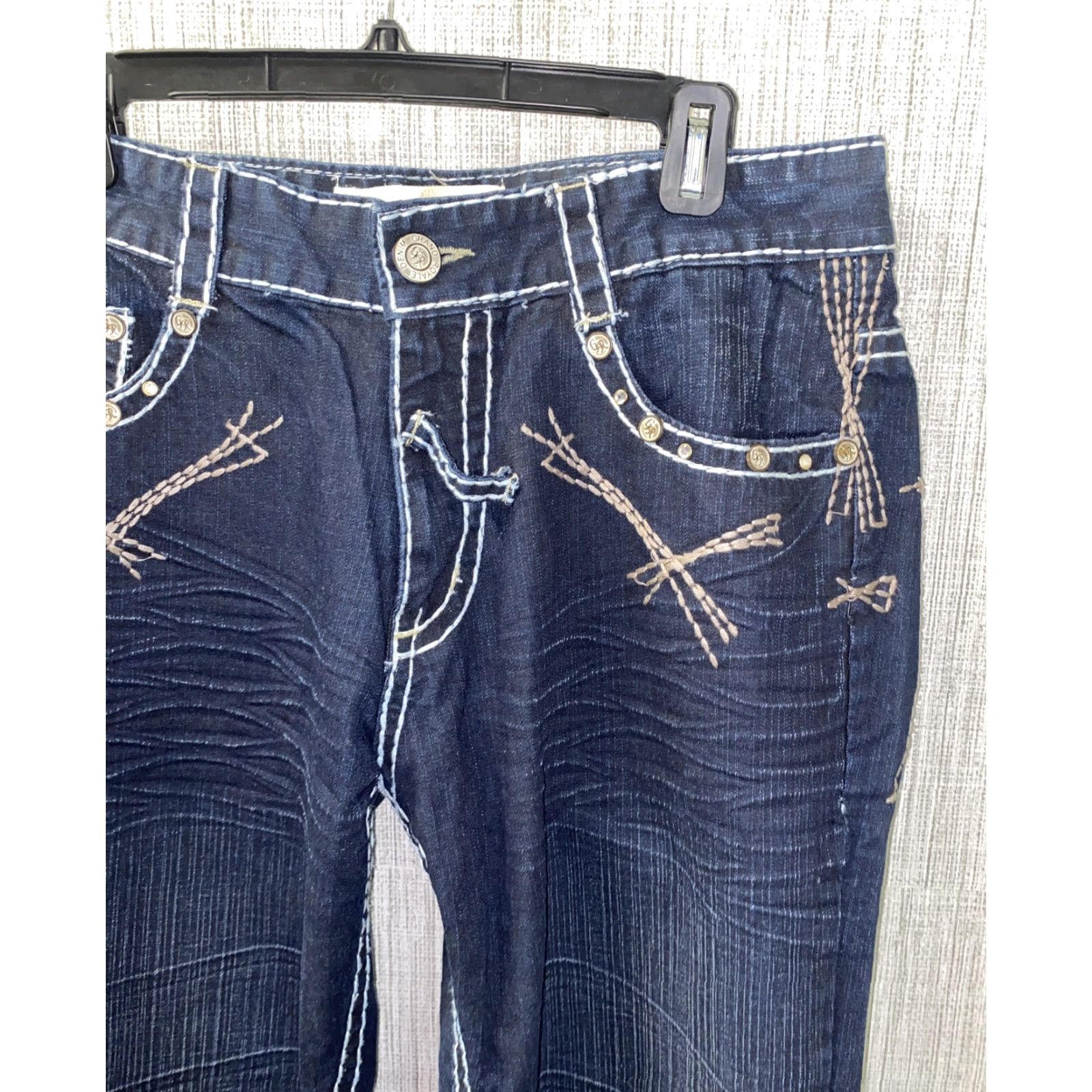 Vintage Grand Royale USA Mens Dark Wash Denim Jeans Size 36x32 Regular Fit Zip Fly Blue NWT Size US 36 / EU 52 - 3 Thumbnail