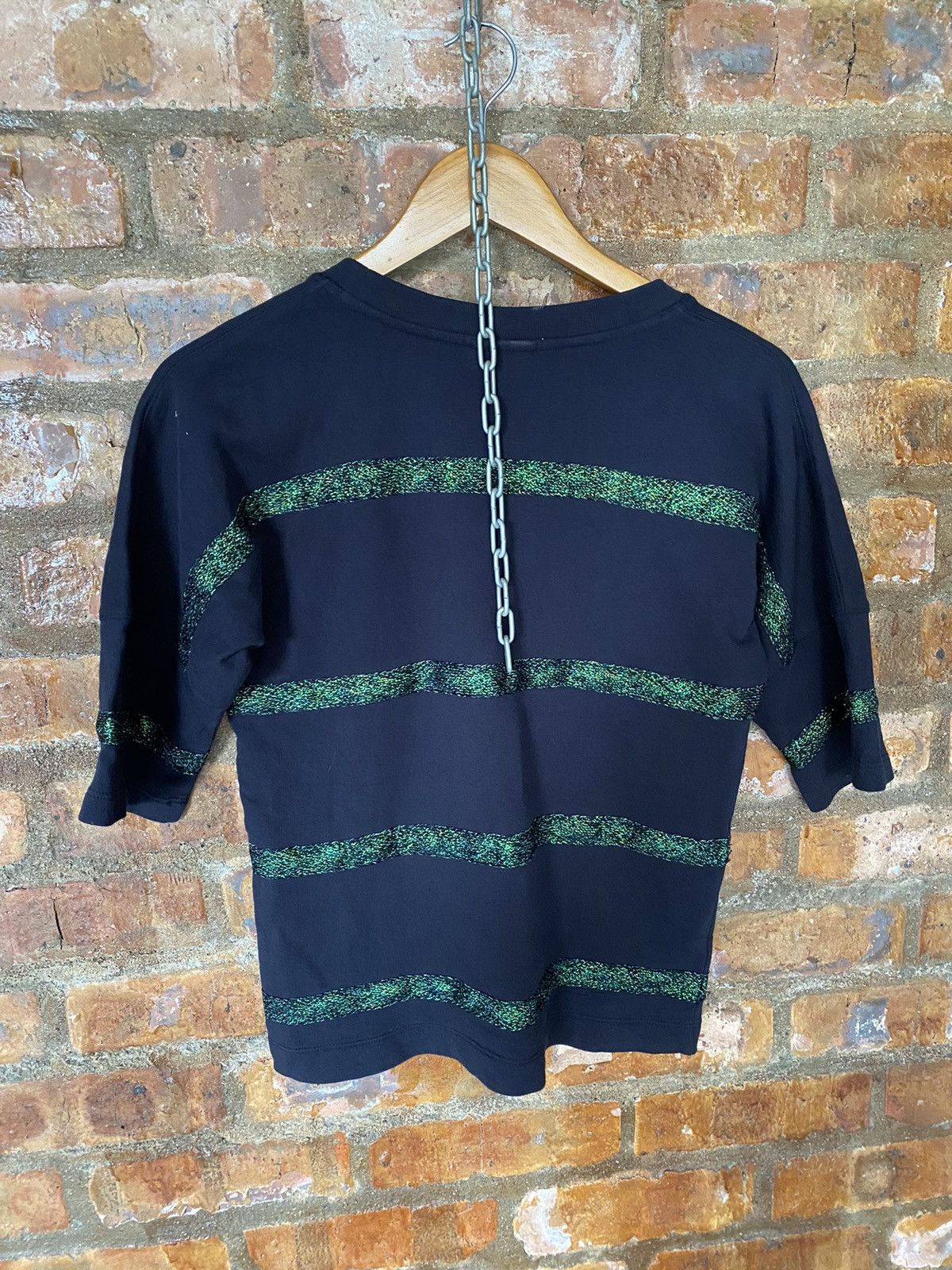 Dries Van Noten Embroidered green stripes sweat cotton 3/4 sleeves Size US S / EU 44-46 / 1 - 11 Thumbnail
