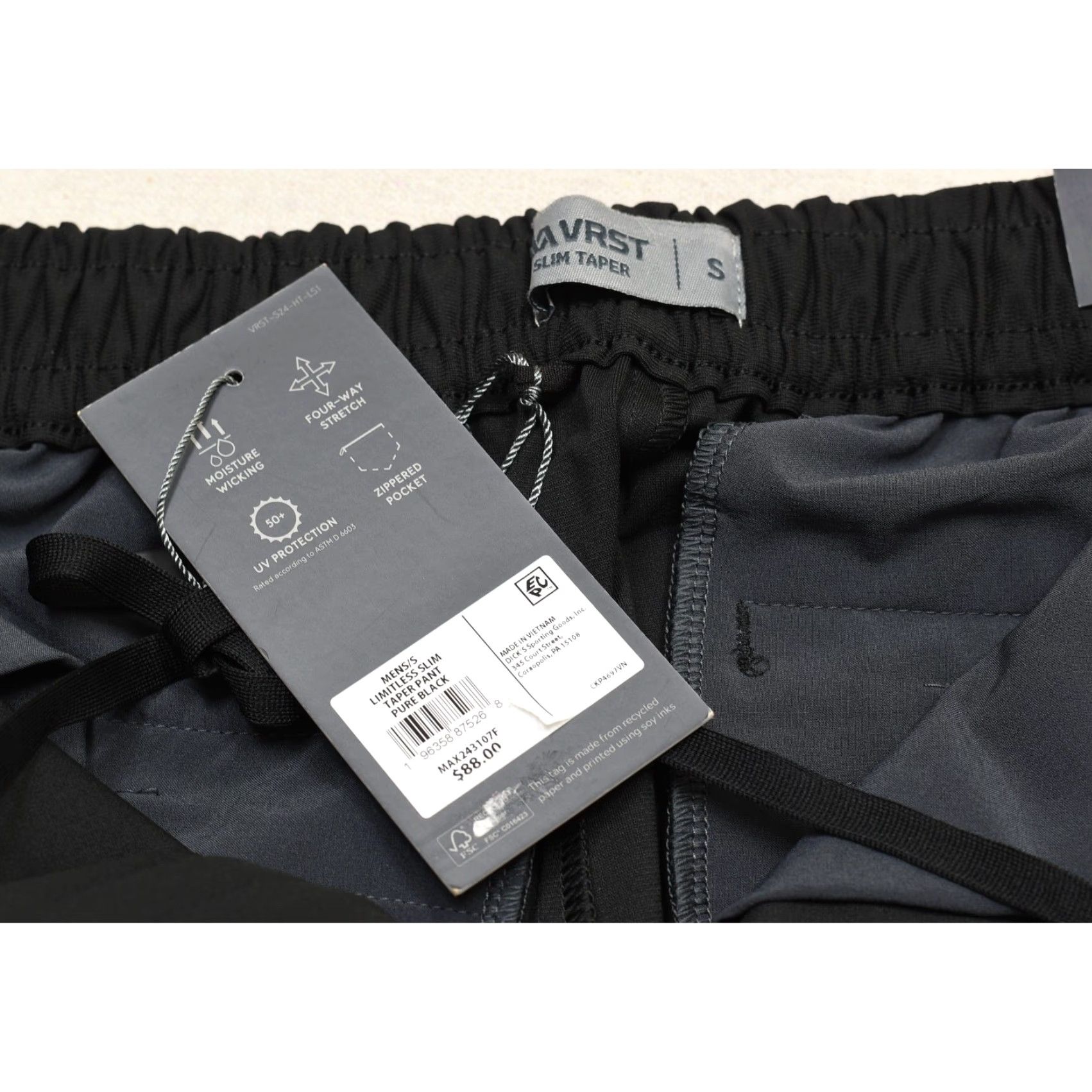 Vuori NEW Vuori Men's Slim Taper Black Performance Jogger Regular Size S Size US 29 - 3 Thumbnail