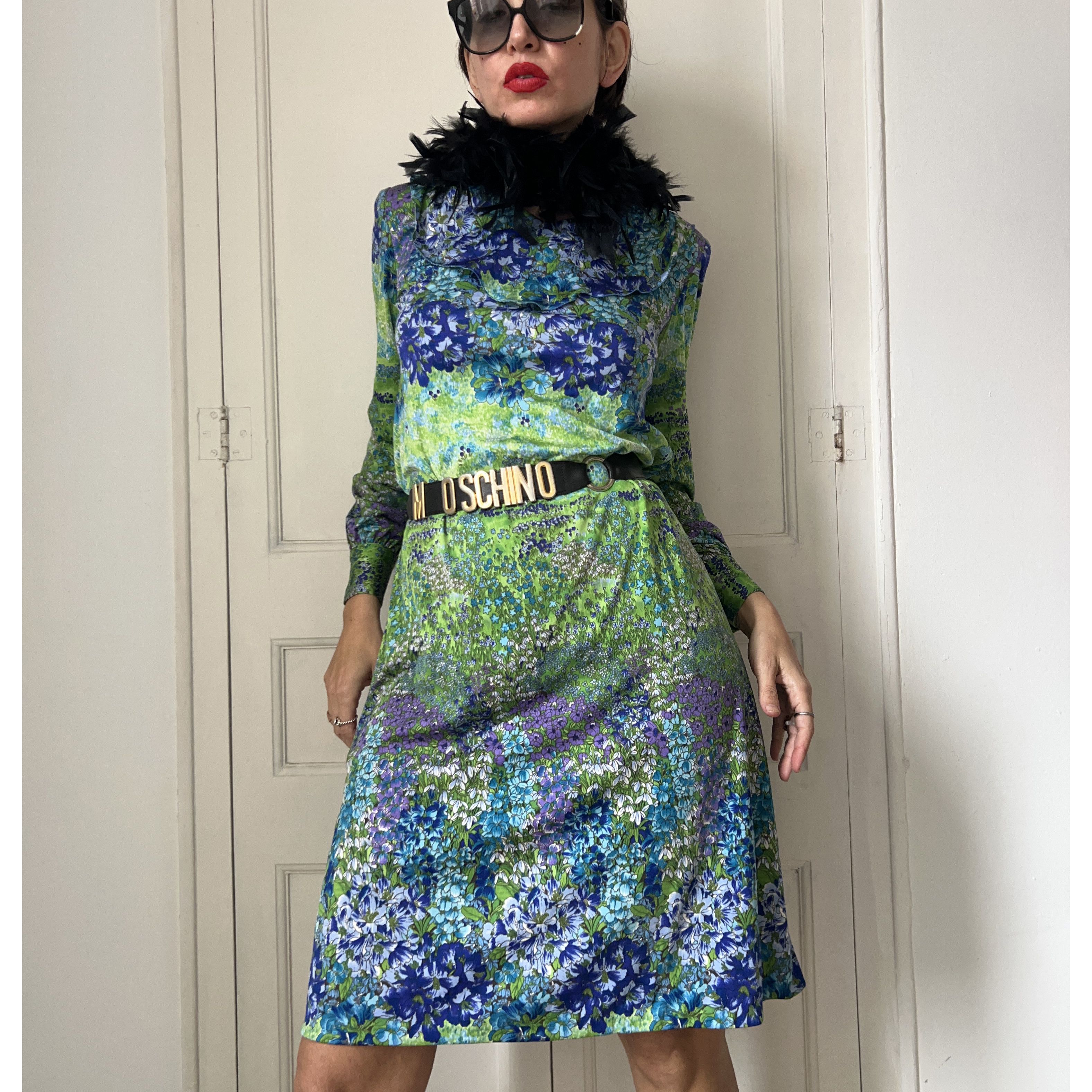 Vintage Vintage Cottagecore 70s Floral Midi Dress Size M / US 6-8 / IT 42-44 - 2 Thumbnail