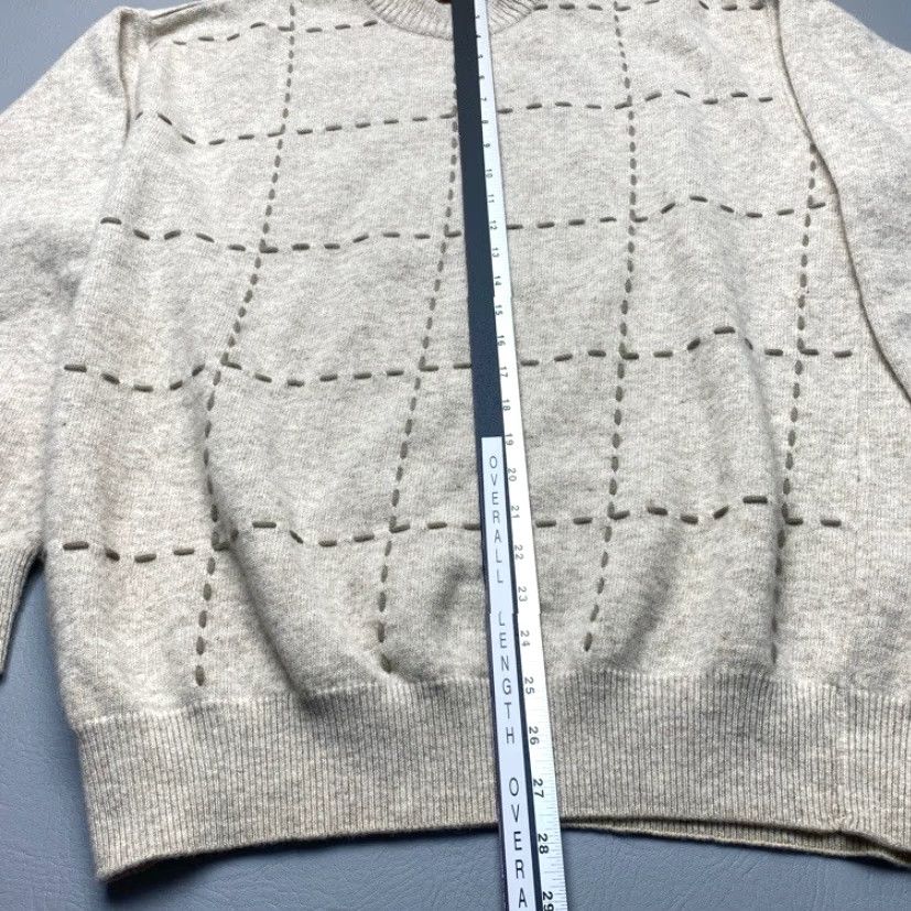 Vintage VINTAGE Gatto Knit Sweater Mens XL Lambswool Blend Tan Brown Squares Crew Neck 8152 Size US XL / EU 56 / 4 - 7 Thumbnail