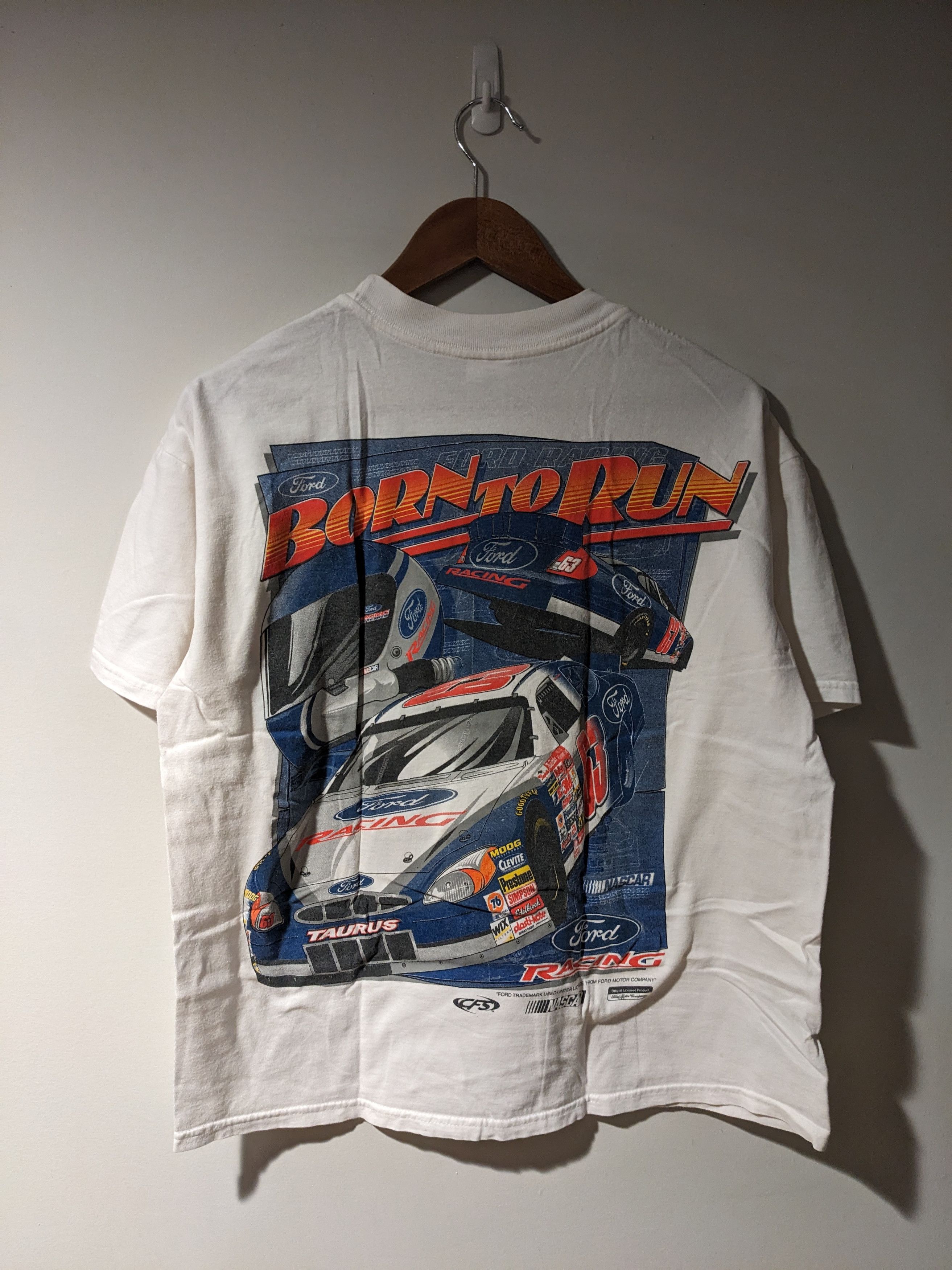 NASCAR × Vintage Vintage 90s Nascar Ford Racing Built for Speed Large T-Shirt Size US L / EU 52-54 / 3 - 1 Thumbnail