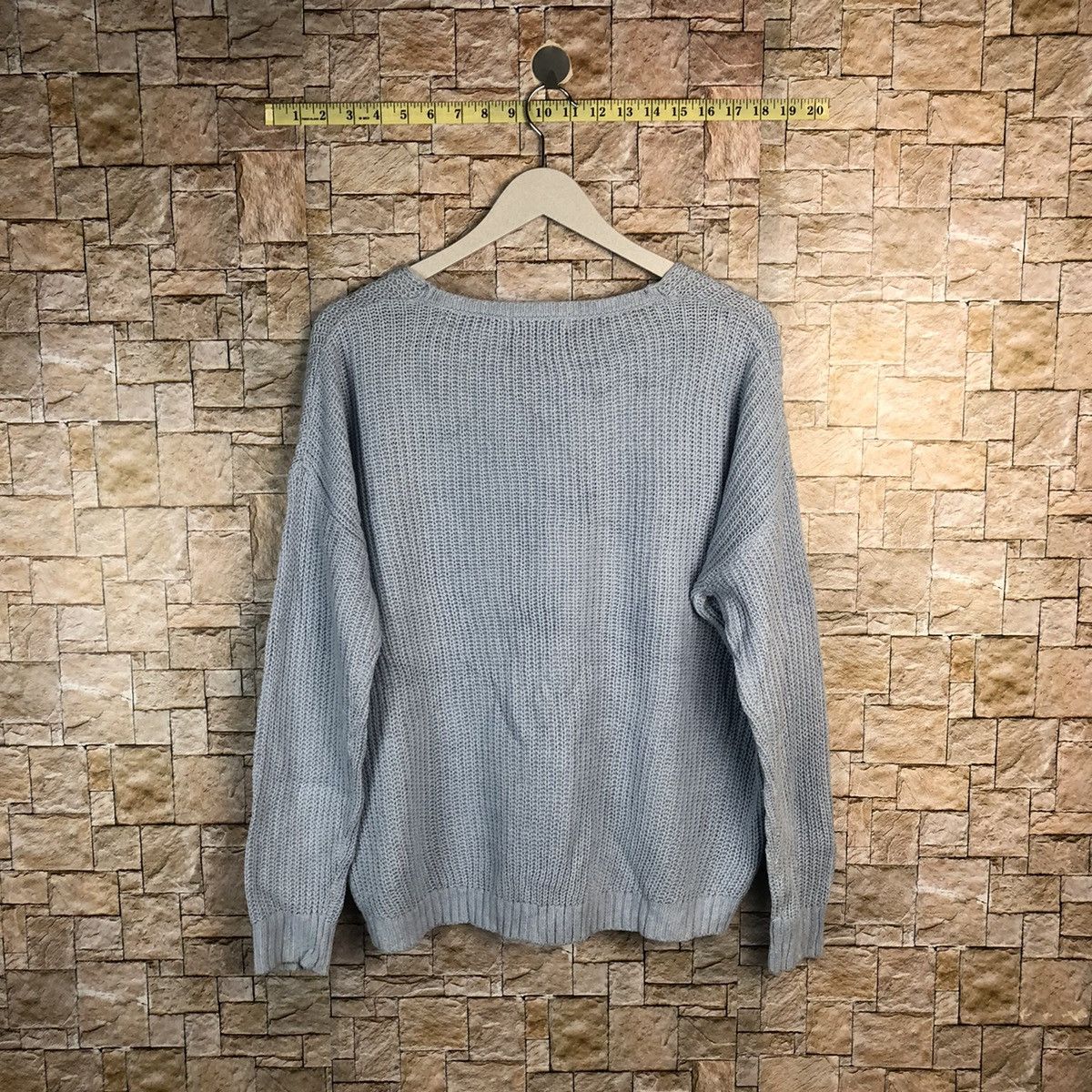 Homespun Knitwear × Japanese Brand Choco Raffine Blue plain Knitwear #A898 Size US M / EU 48-50 / 2 - 12 Thumbnail