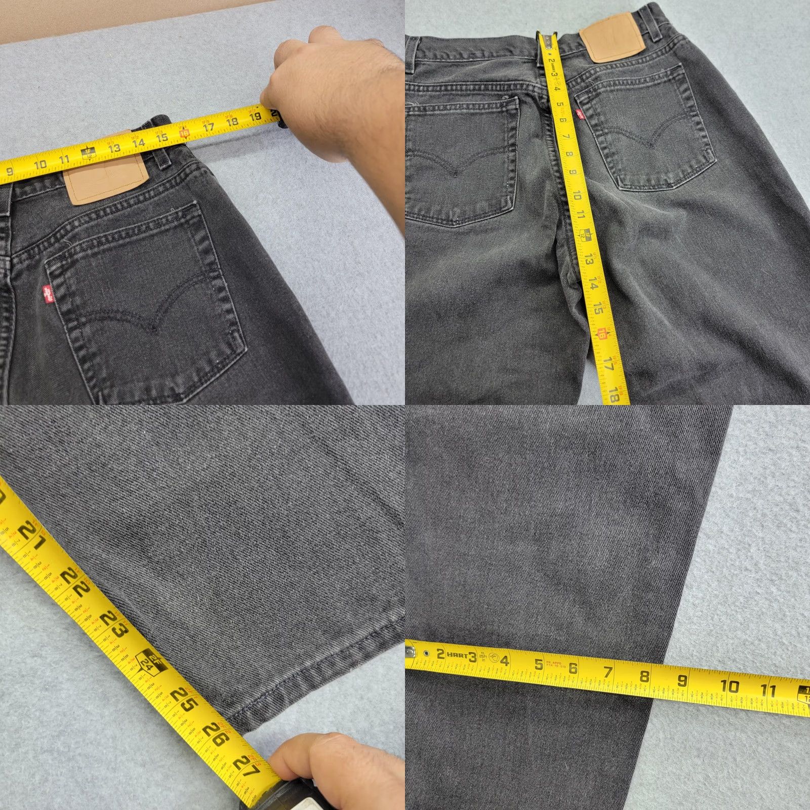 Levi's Womens Levis 550 Jeans Black Tapered Leg Relaxed Fit Short Denim Red Tab Size 38" / US 16 / IT 52 - 8 Thumbnail