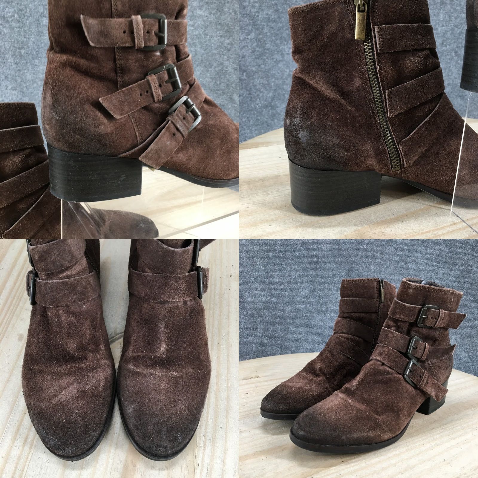 Clarks Clarks Boots Womens 8 Ankle Biker Buckles Distressed Leather Brown Size US 8 / IT 38 - 8 Thumbnail