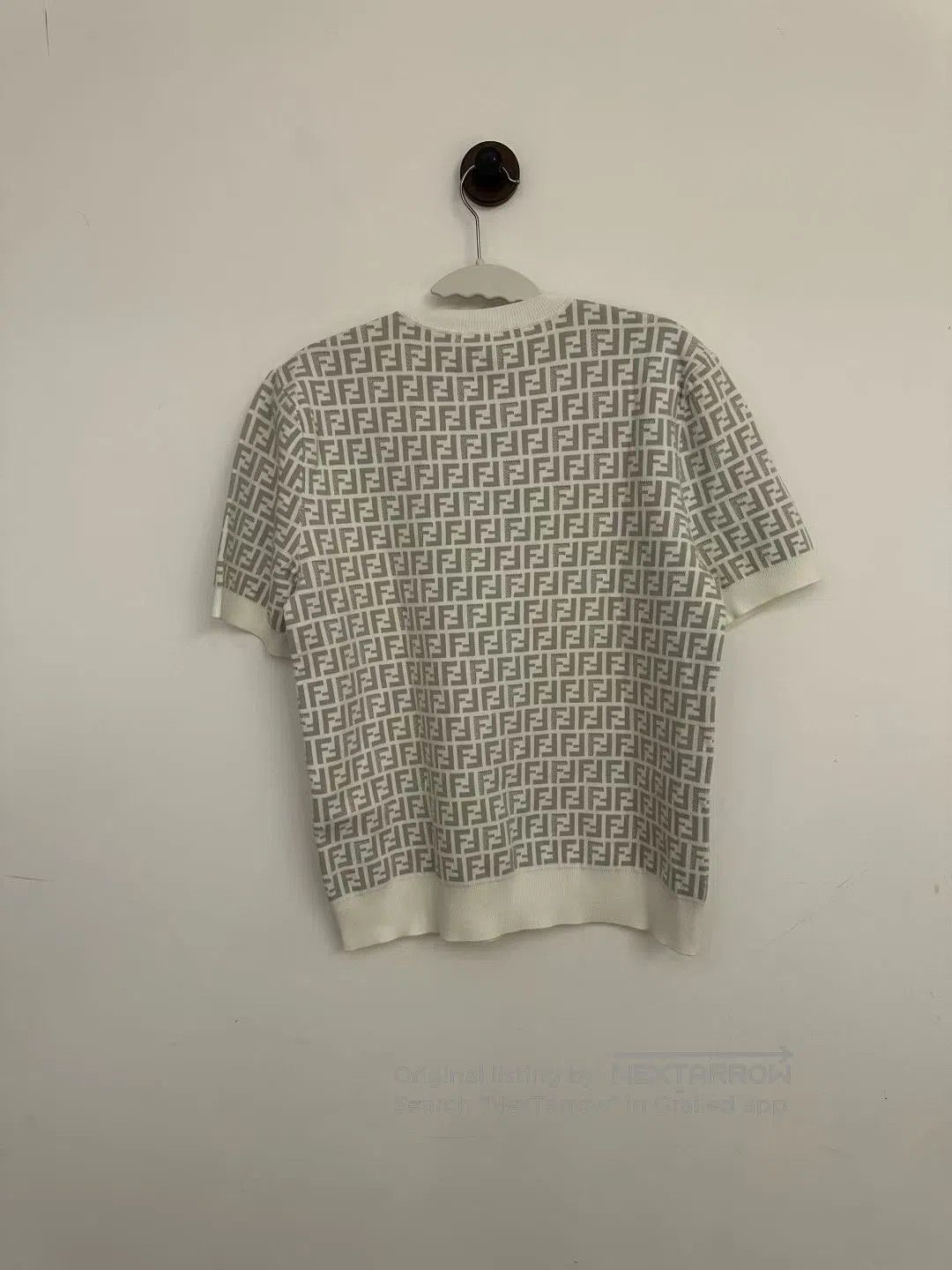 Fendi FENDI Off-White All-Over Print Knit Short Sleeve T-Shirt| Size US S / EU 44-46 / 1 - 2 Thumbnail