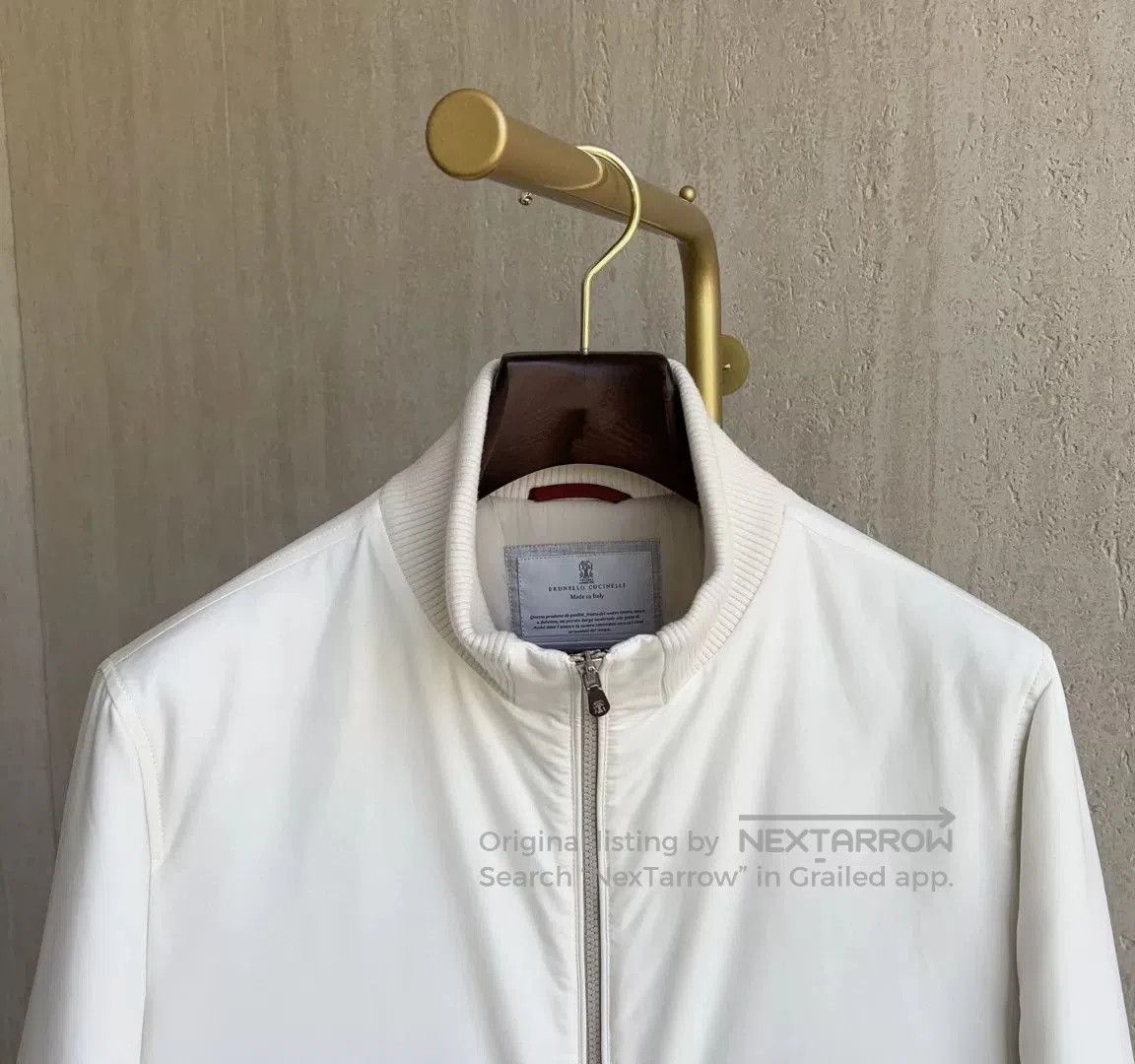 Brunello Cucinelli Brunello Cucinelli White Tech Fabric Jacket. Size US L / EU 52-54 / 3 - 4 Thumbnail