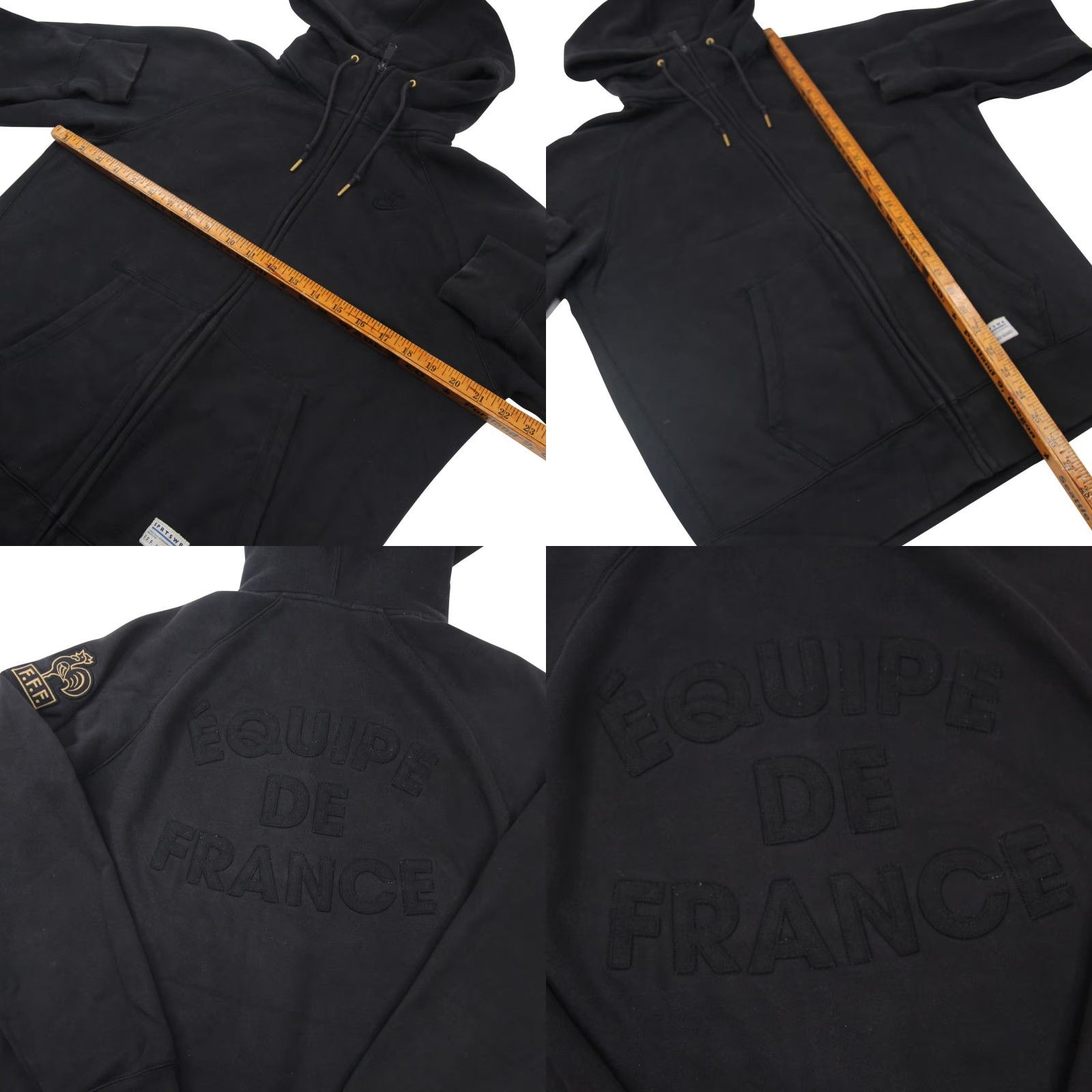 Nike VINTAGE Nike Mens Large Hoodie France Football Federation F.F.F. Black 80s 90s Football Merch Mens Size US L / EU 52-54 / 3 - 8 Thumbnail