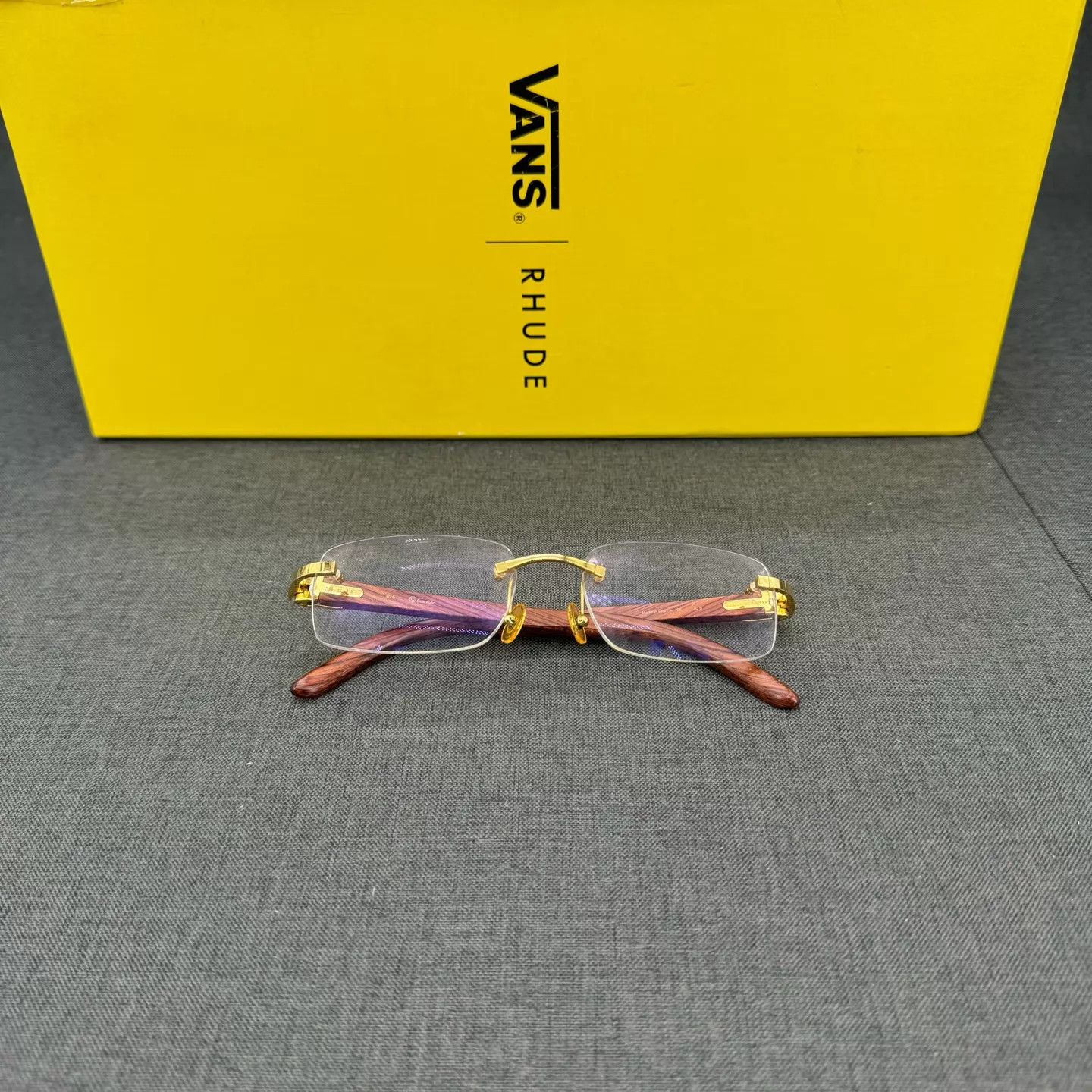Cartier Cartier Classic Wood Grain 18k Gold Eyeglasses One Size Size ONE SIZE - 1 Thumbnail