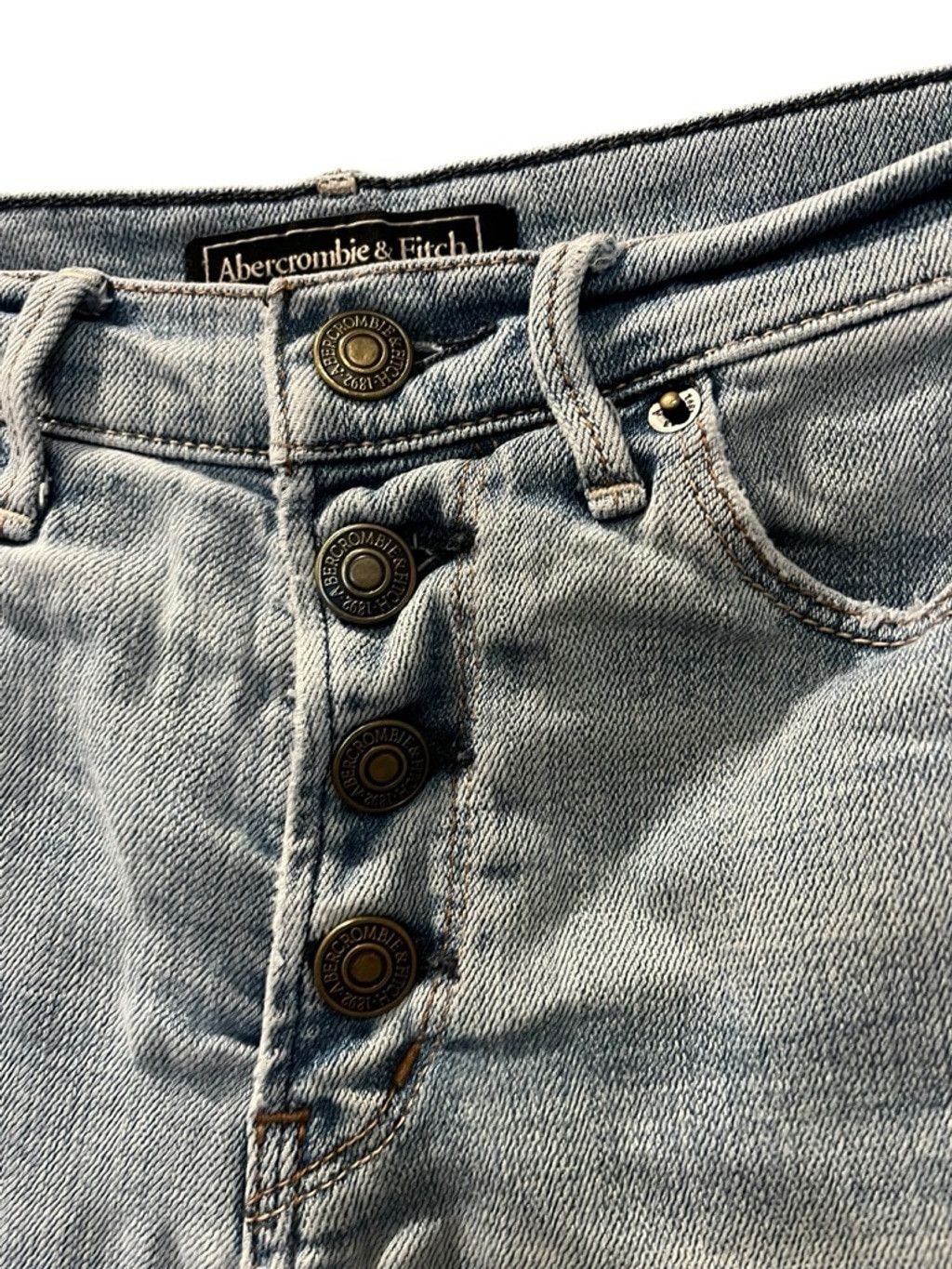 Abercrombie & Fitch Abercrombie Distressed Denim Shorts Blue Button Fly Size 24 Size 25" / US 0 / IT 36 - 2 Thumbnail