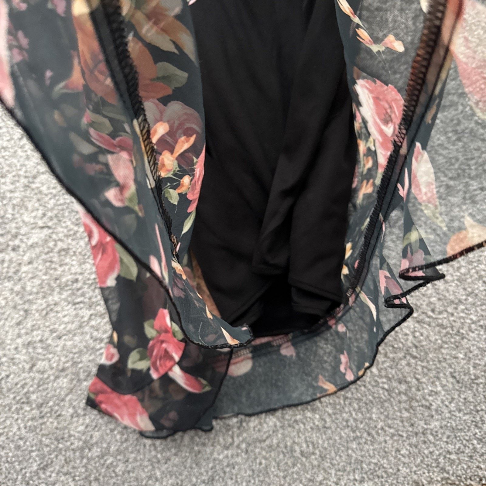 Other Vintage 90s Dress M Sheer Floral Romantic Chic Ruffle USA Size M / US 6-8 / IT 42-44 - 7 Thumbnail