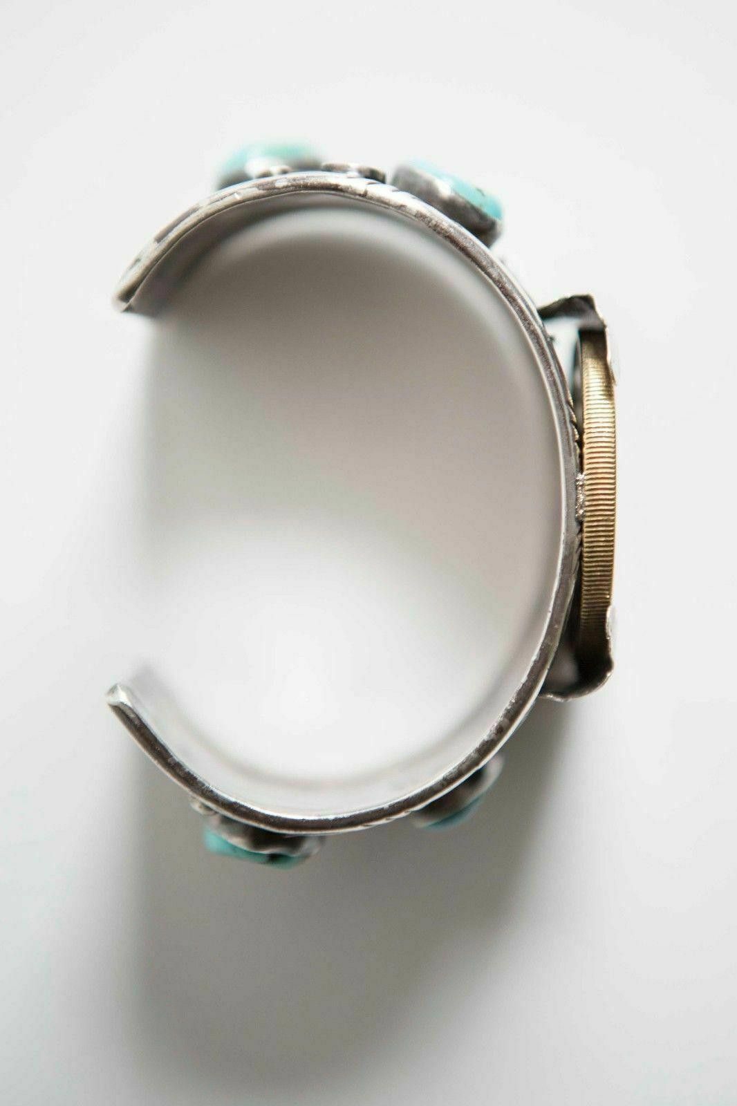 Designer Western Tribal Silver 14kt Gold Vermeil Coin Cuff Bracelet Size ONE SIZE - 4 Thumbnail