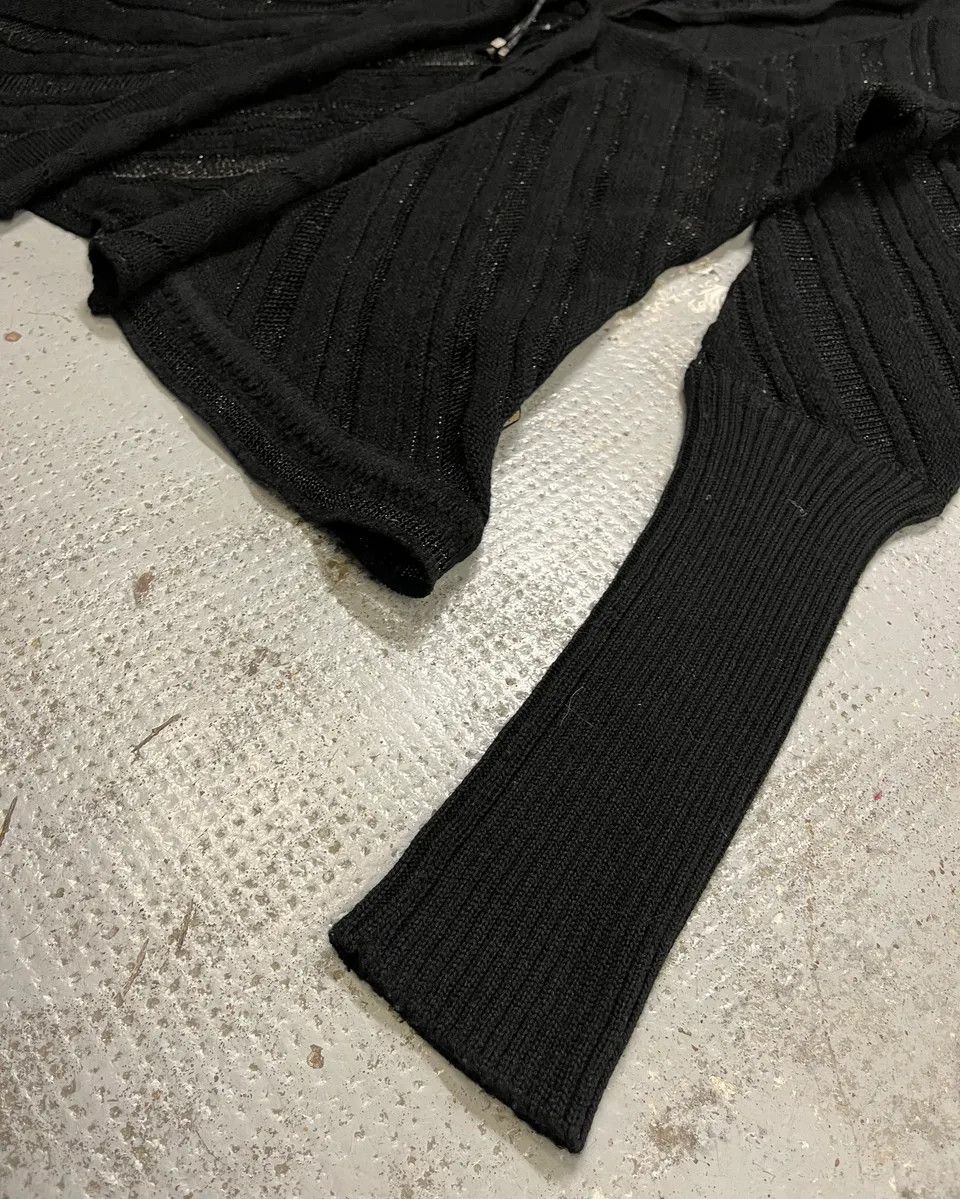 Roberto Cavalli 2000s Cavalli Black Knit Sheer Black Cardigan Size M / US 6-8 / IT 42-44 - 6 Thumbnail