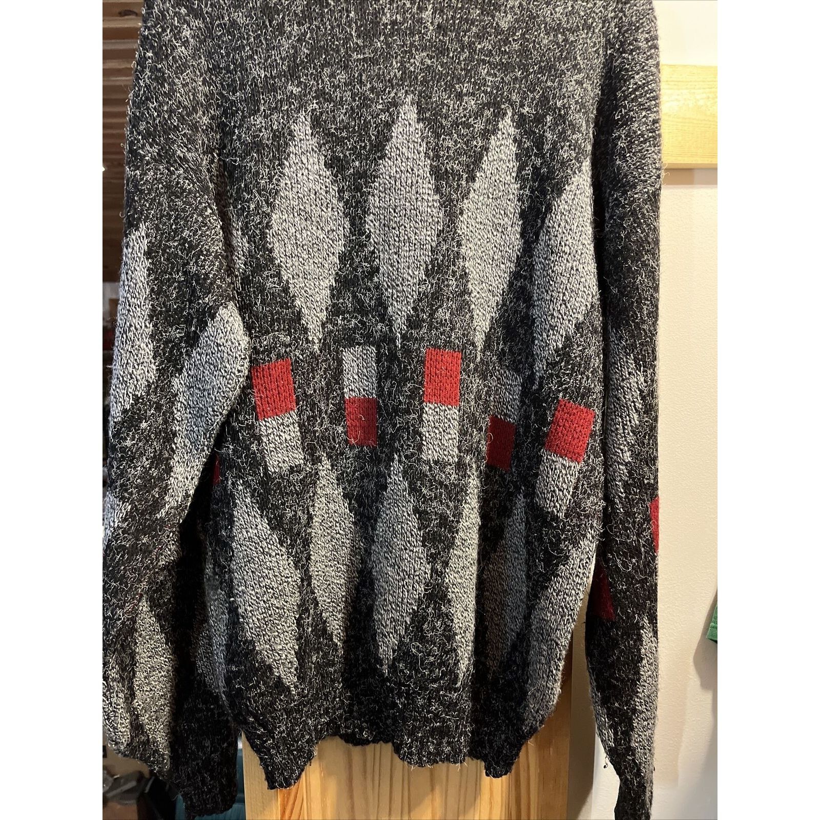 Other Scandia Vintage Small Gray Red Argyle LS Acrylic Sweater Size S / US 4 / IT 40 - 13 Thumbnail