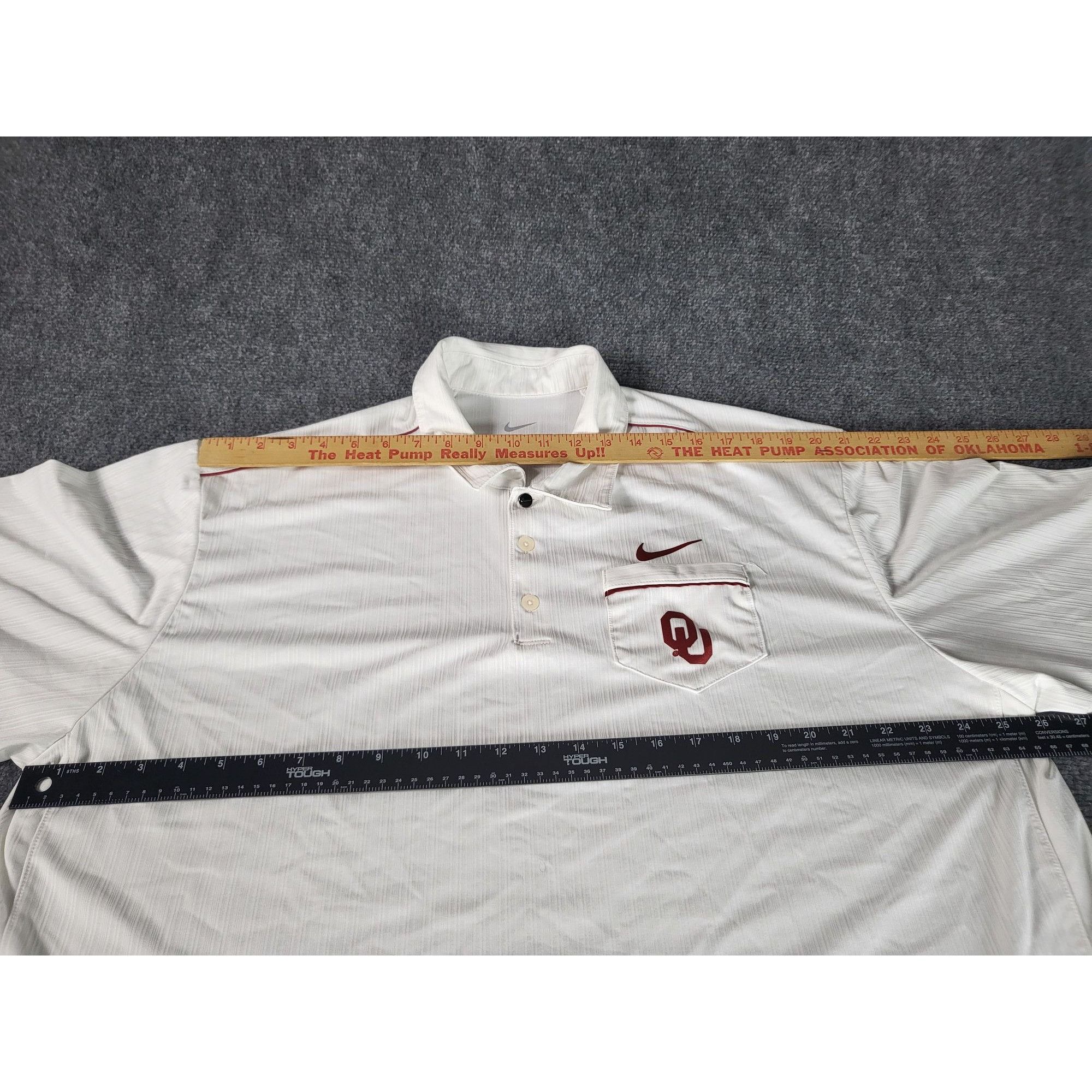 Nike Oklahoma Sooners Nike Polo Men Sz XXL Dri Fit White Maroon C Size US XXL / EU 58 / 5 - 6 Thumbnail