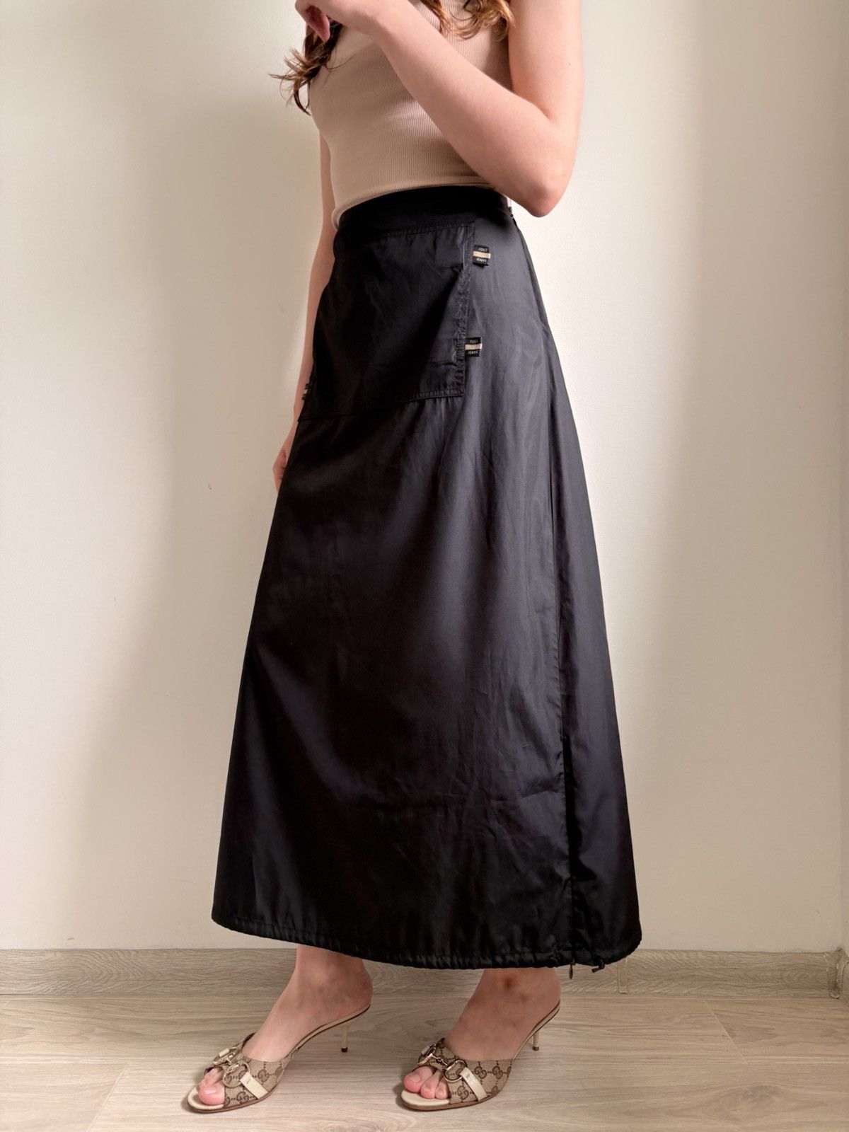 Fendi × Vintage FENDI 90s VINTAGE BLACK A-LINE LONG MAXI SKIRT Y2K IT 44 M L Size 30" / US 8 / IT 44 - 2 Thumbnail