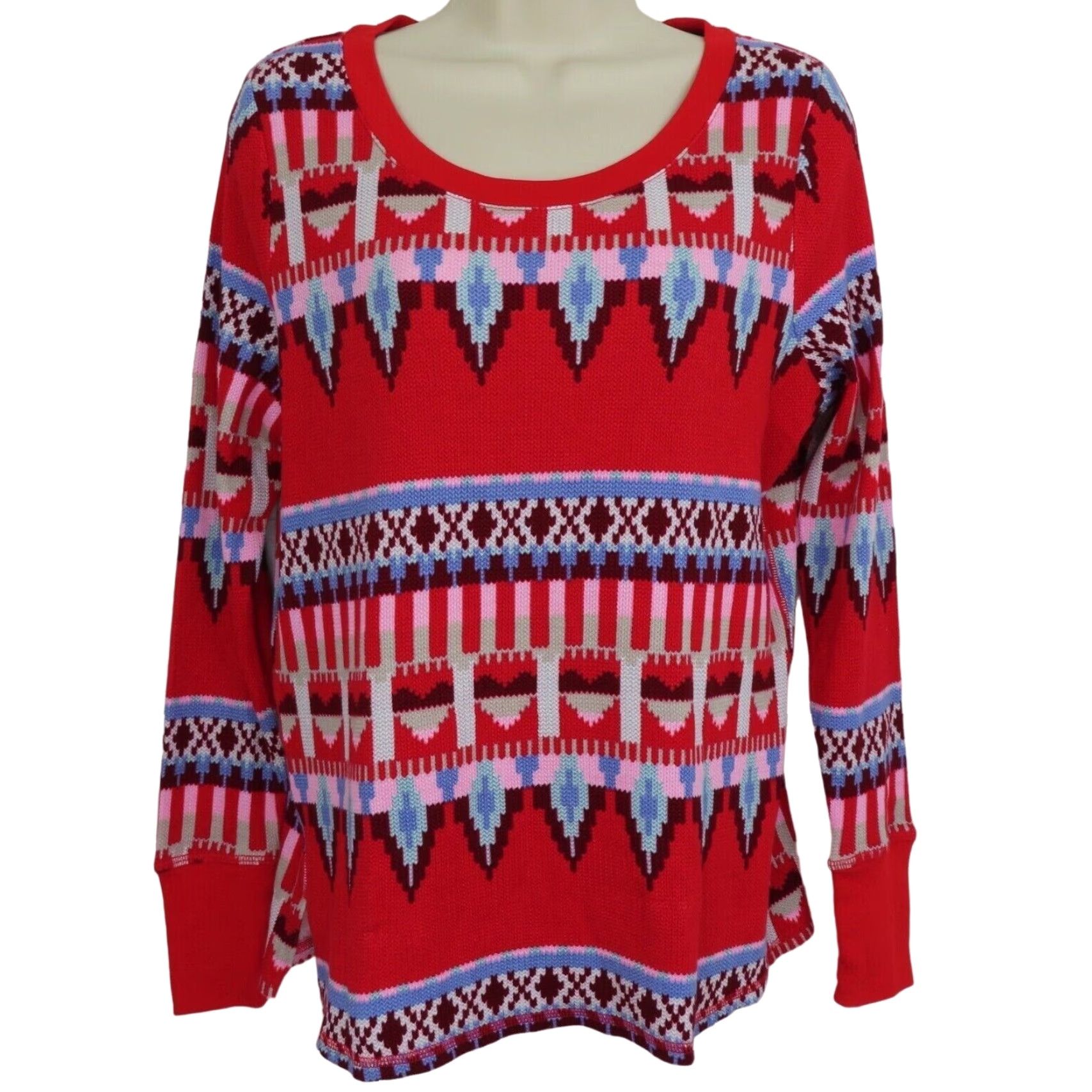 Victoria's Secret Victoria's Secret Womens Small Nordic Waffle Thermal Long Sleeve Shirt Christmas Red XS S? Size S / US 4 / IT 40 - 2 Thumbnail