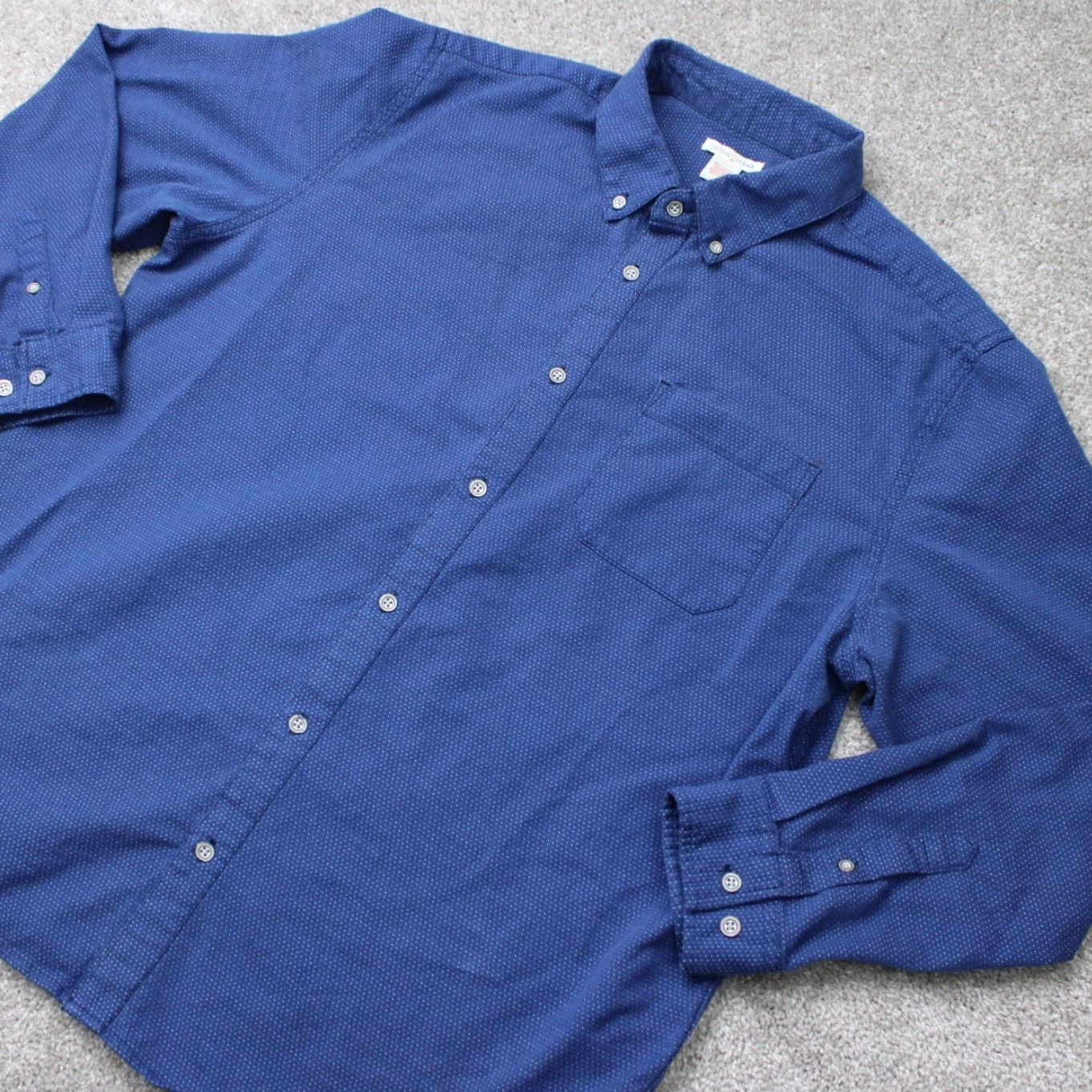 Carbon2Cobalt Carbon 2 Cobalt Shirt Men XL Blue Geometric 100% Cotton Button-Up Long Sleeve Size US XL / EU 56 / 4 - 4 Thumbnail