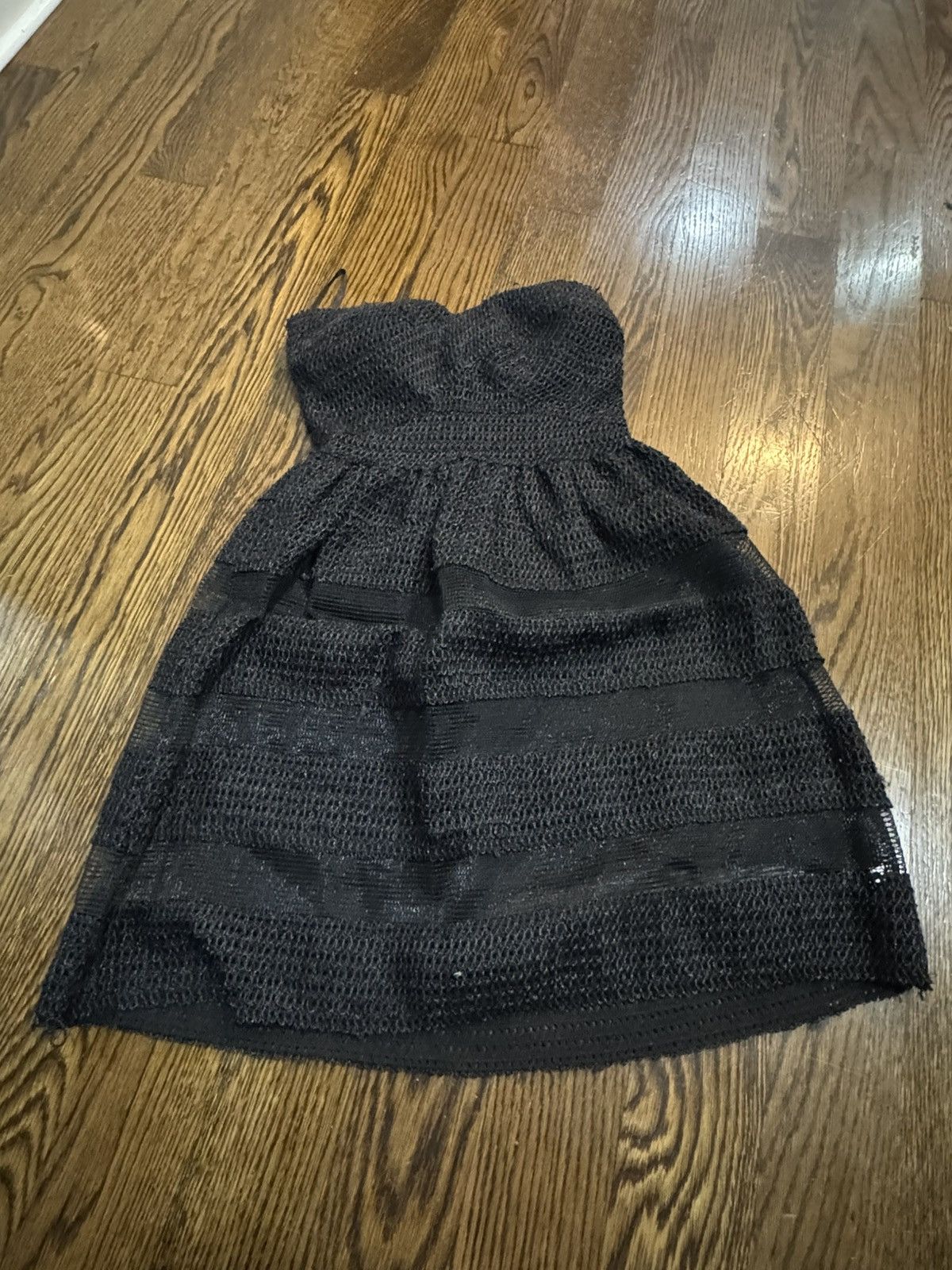 WOW Couture Black strapless lace dress . Size S / US 4 / IT 40 - 1 Thumbnail