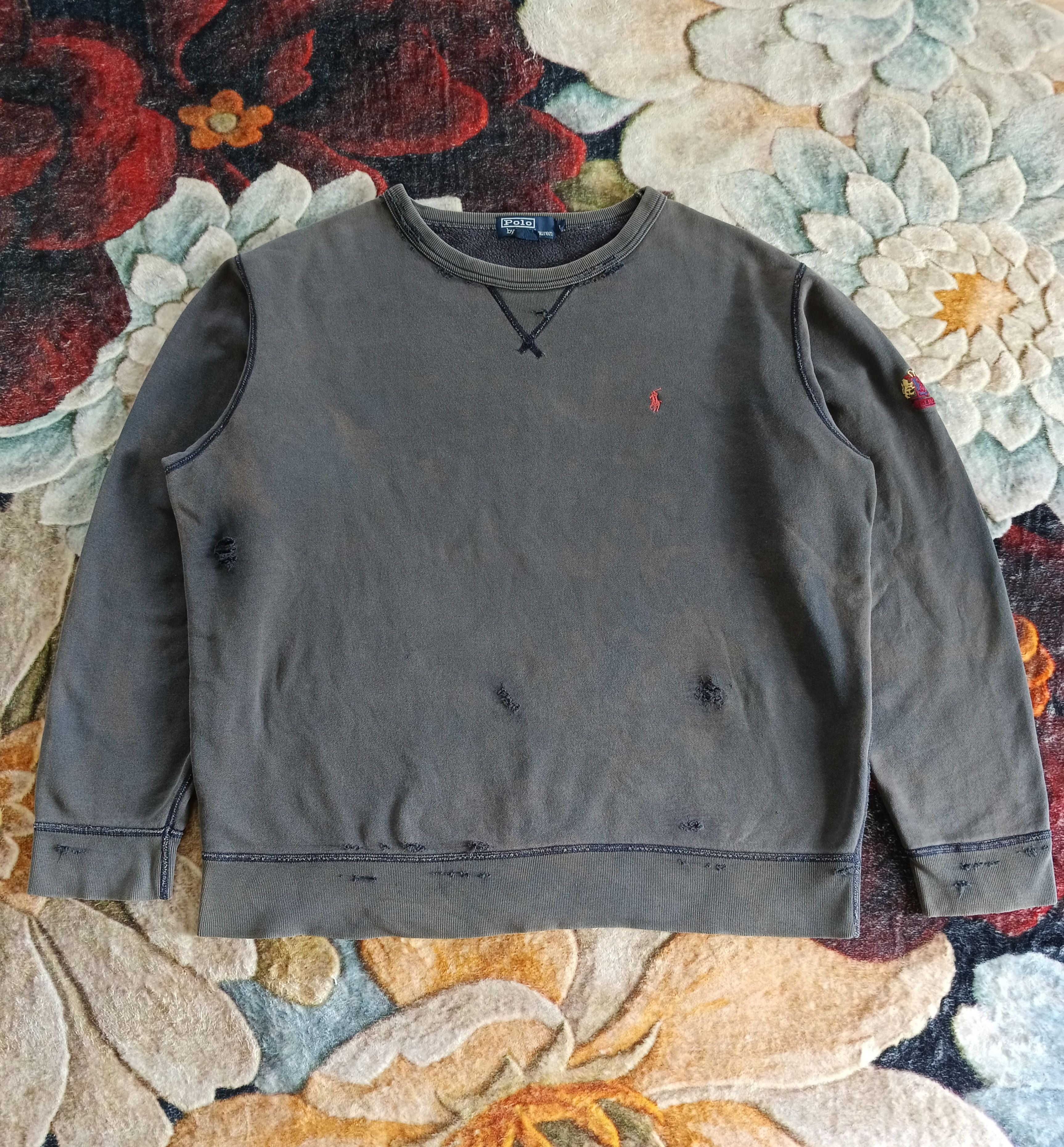 Polo Ralph Lauren THRASHED🔥VINTAGE 90s POLO BY RALPH LAUREN Size US L / EU 52-54 / 3 - 1 Thumbnail