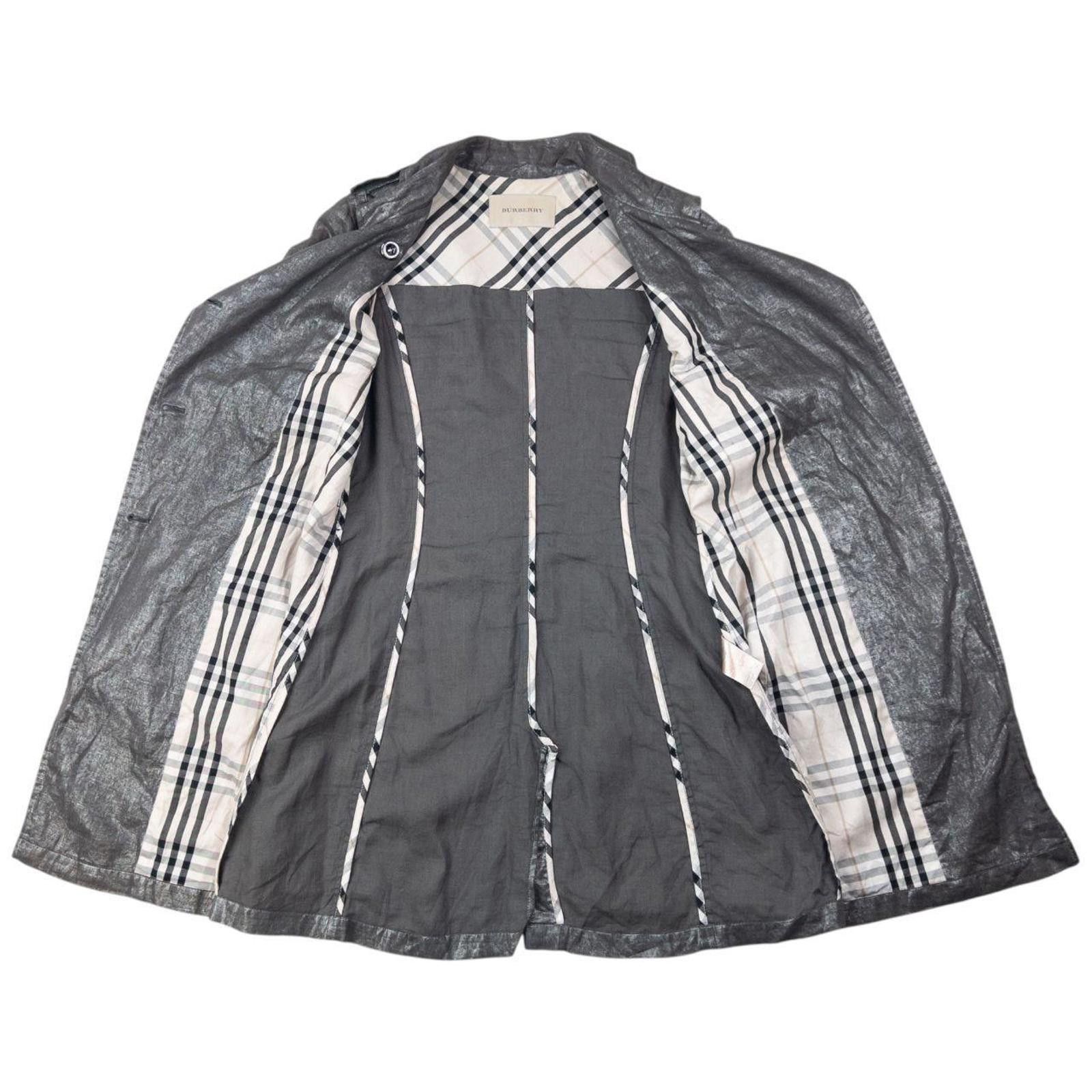 Burberry Vintage 2000s Burberry Metallic Trench Jacket Womens Size M Size M / US 6-8 / IT 42-44 - 4 Thumbnail