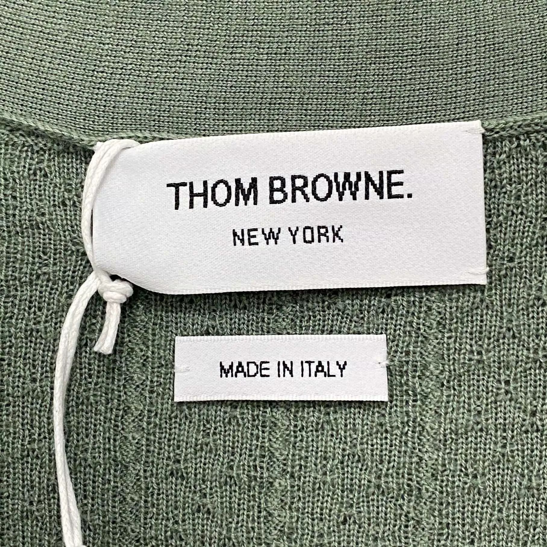 Thom Browne Thom Browne Gray Bean Green Wool Cardigan 42 Size M / US 6-8 / IT 42-44 - 6 Thumbnail