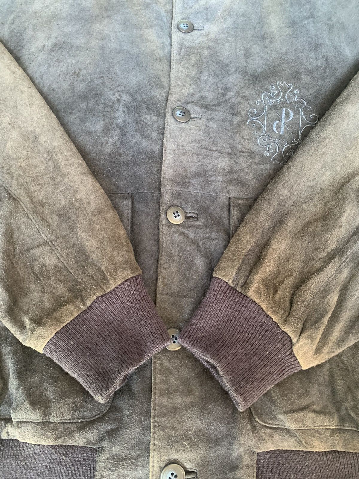 Carlo Palazzi Vintage Carlo Palazzi Faded Suede Sheepskin Bomber Jacket Size US L / EU 52-54 / 3 - 9 Thumbnail