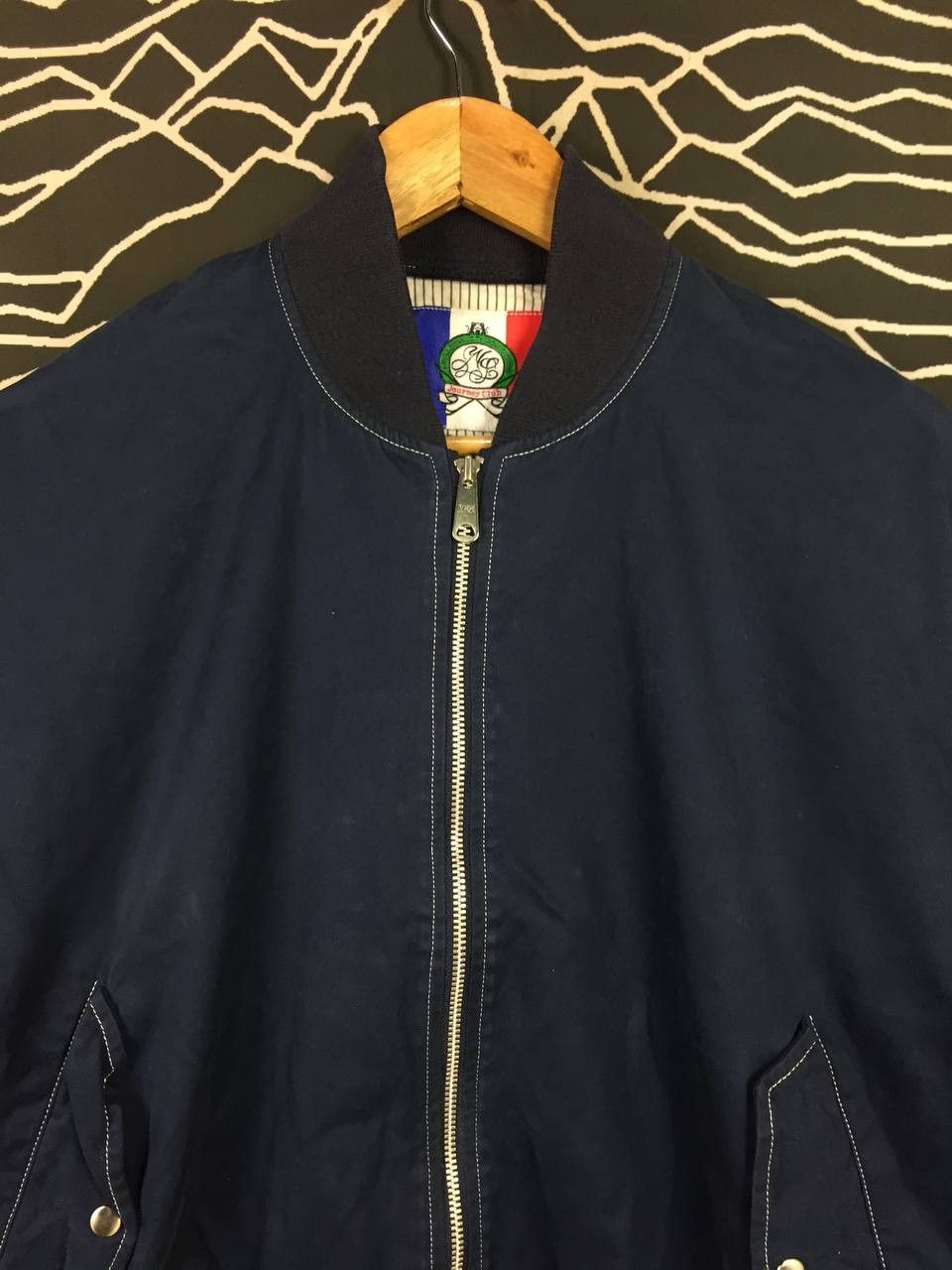 Vintage Journey Club Le Bleu Embroidered Logo Bomber Jacket Size US M / EU 48-50 / 2 - 3 Thumbnail