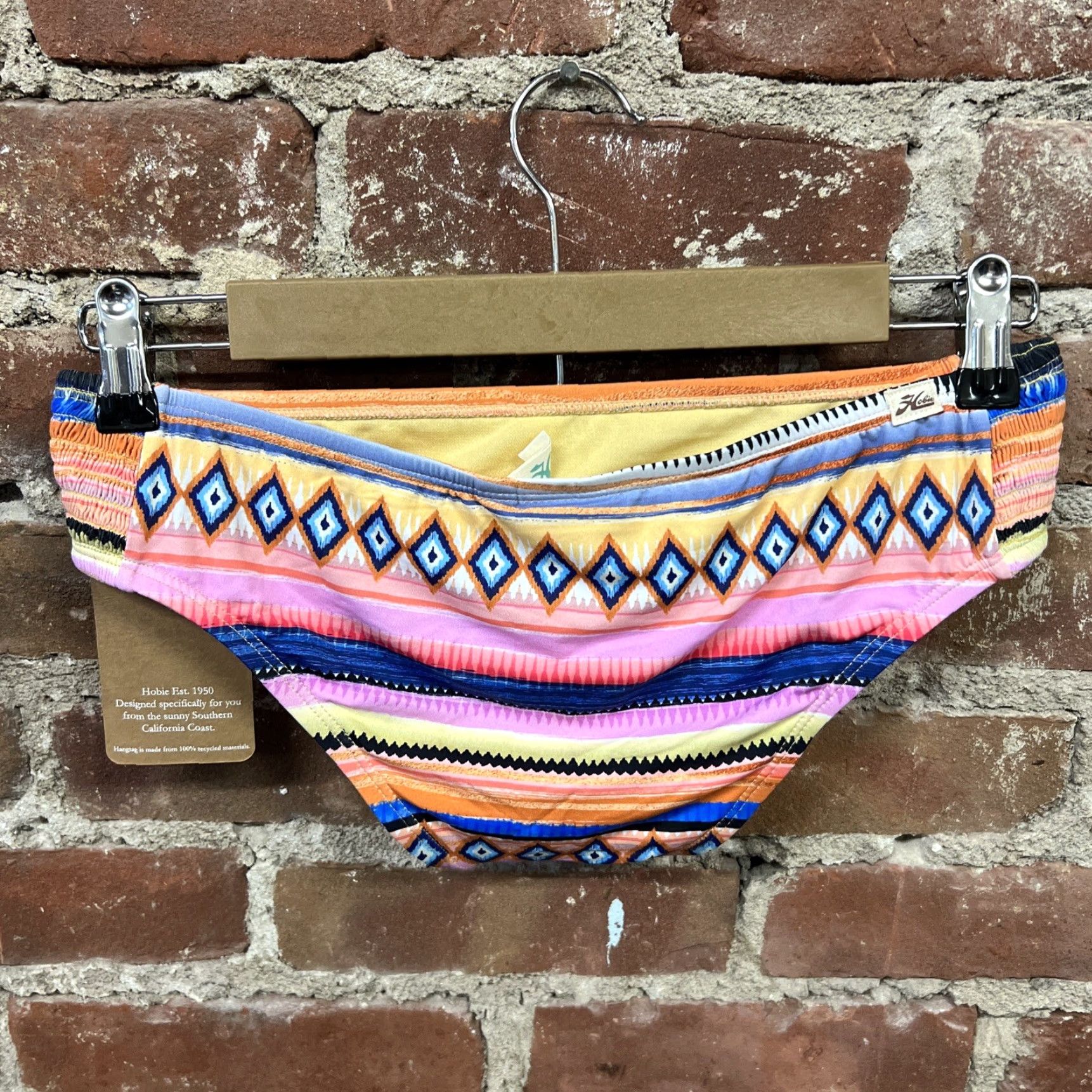 Vintage Hobie Womens Bikini Swim Bottom Stretch M NWT Ombre Orange Yellow Nylon Blend Beads Beachwear Bottom Size 32" / US 10 / IT 46 - 3 Thumbnail