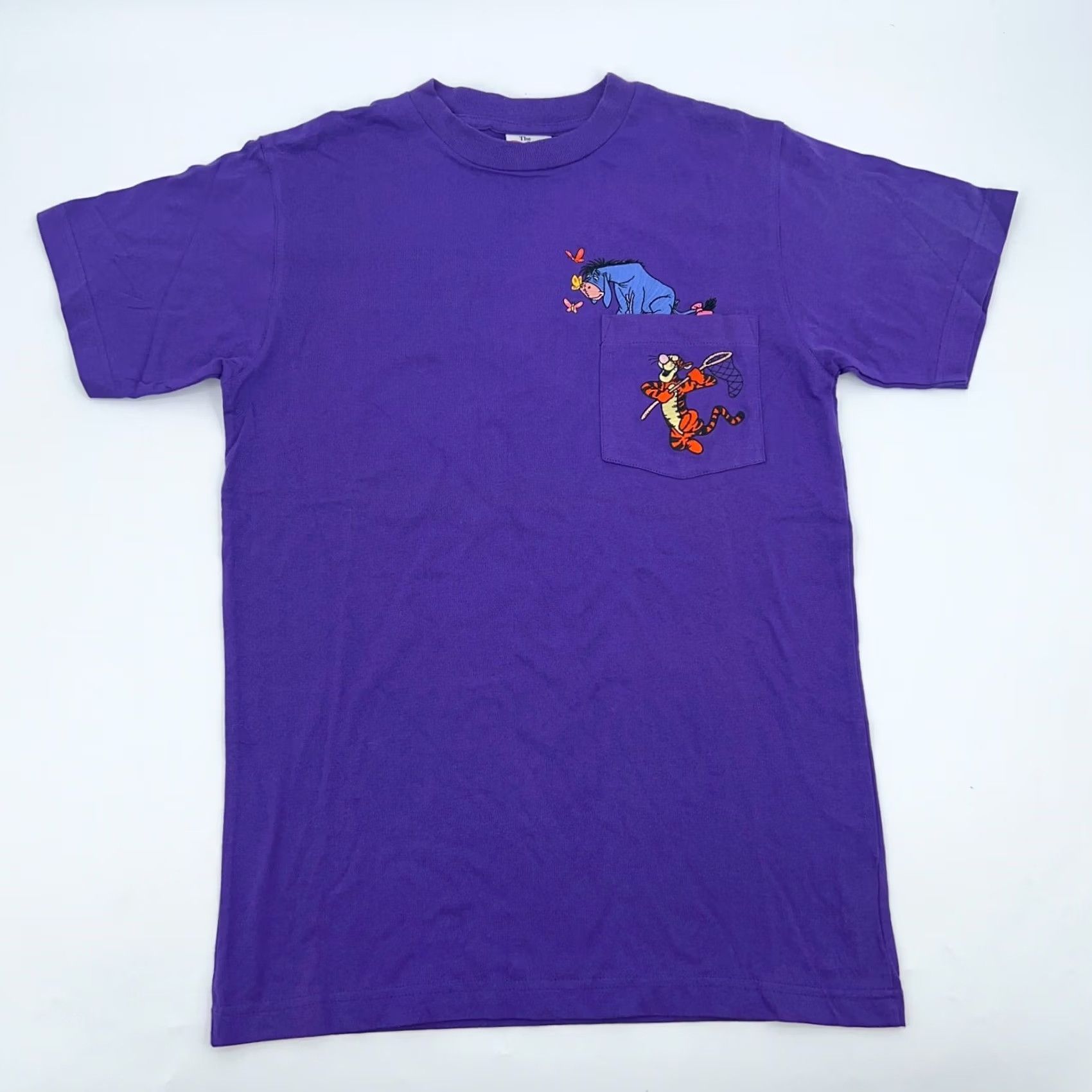 Disney VINTAGE Disney T-Shirt Pocket 90s Winnie The Pooh Tigger Eeyore NOS S Men Purple Cotton Embroidered 80s 90s Mickey Fans Size US S / EU 44-46 / 1 - 3 Thumbnail