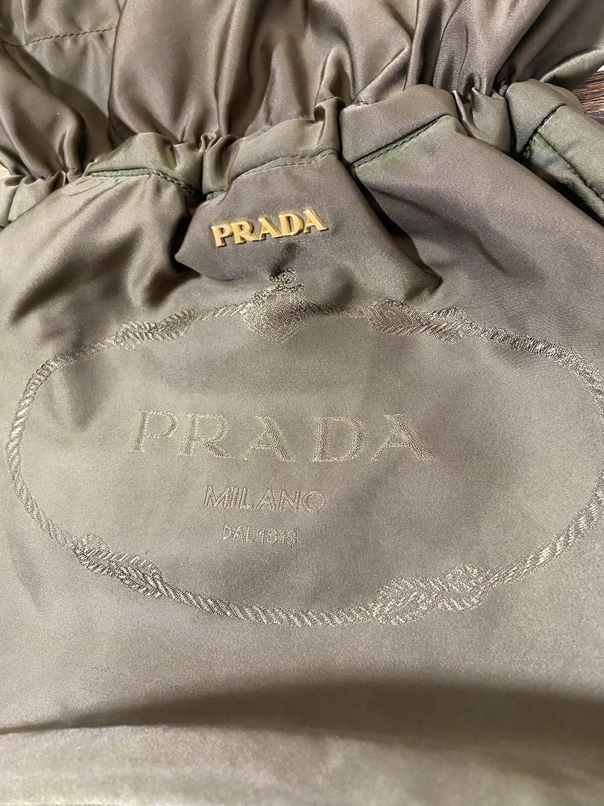 Prada Prada Tessuto nylon rope logo dark green drawstring tote bag Size ONE SIZE - 4 Thumbnail