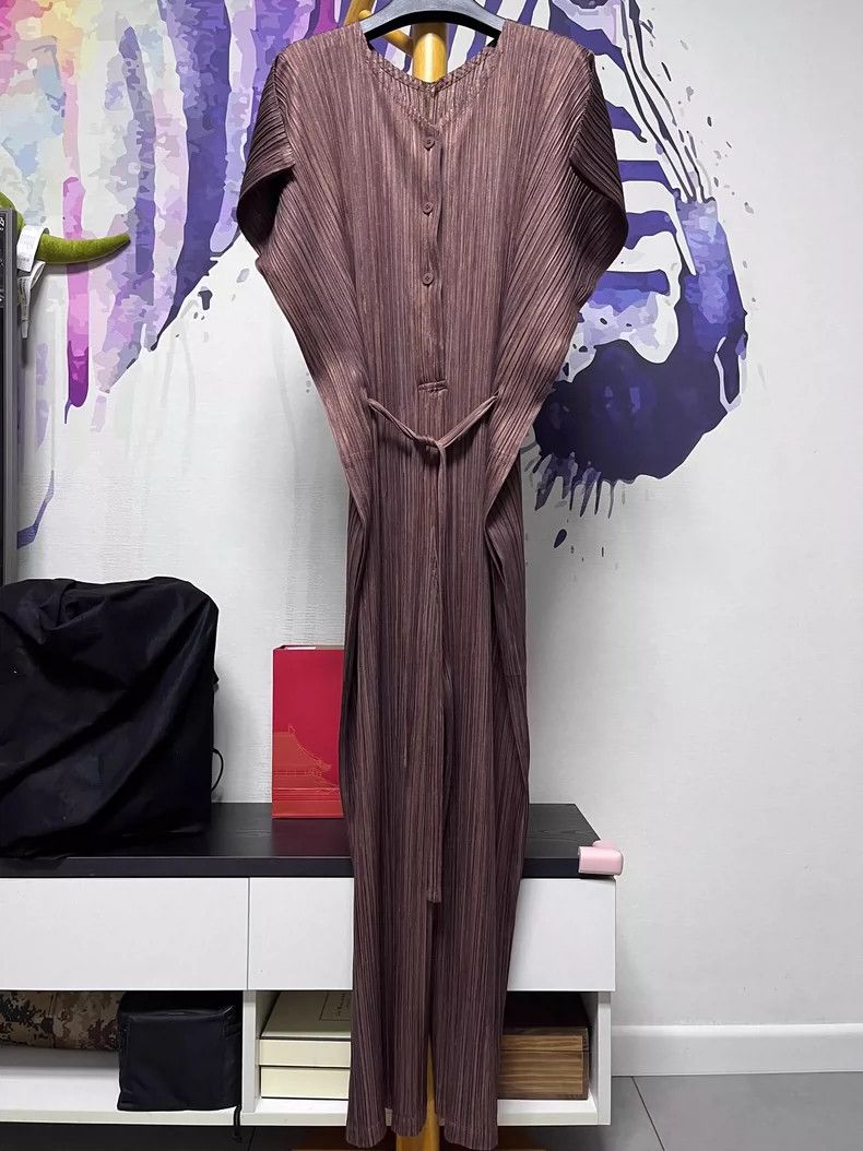 Issey Miyake Issey Miyake Pleated Two-Tone Jumpsuit - dmc Size US 30 / EU 46 - 1 Thumbnail