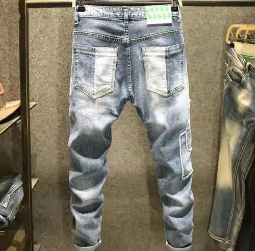 VIBE Embroidered Patchwork Denim Pants Size US 33 - 5 Thumbnail