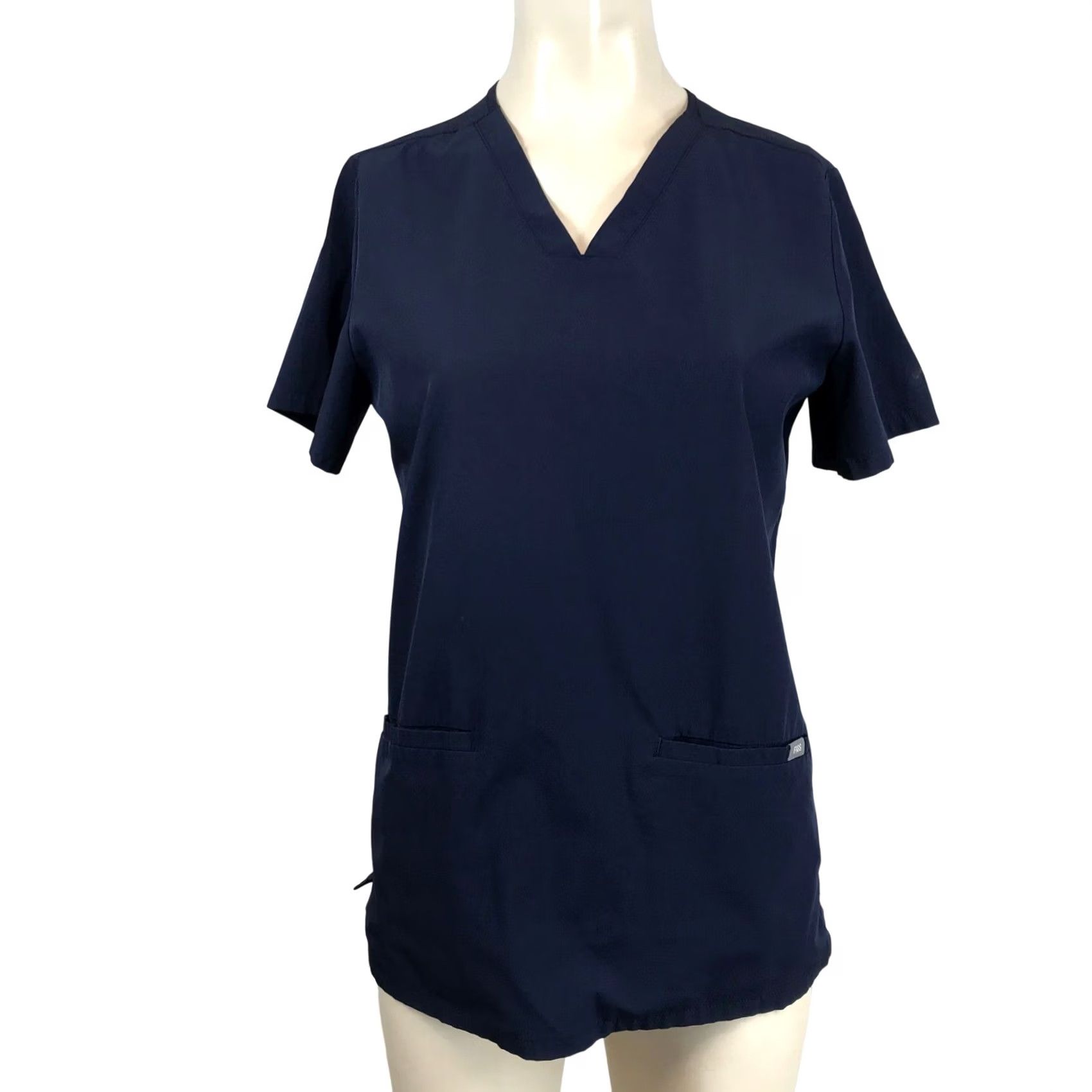 Vintage FIGS Navy Blue V-Neck Short Sleeve Scrub Top with Pockets Women's XS Size XS / US 0-2 / IT 36-38 - 2 Thumbnail