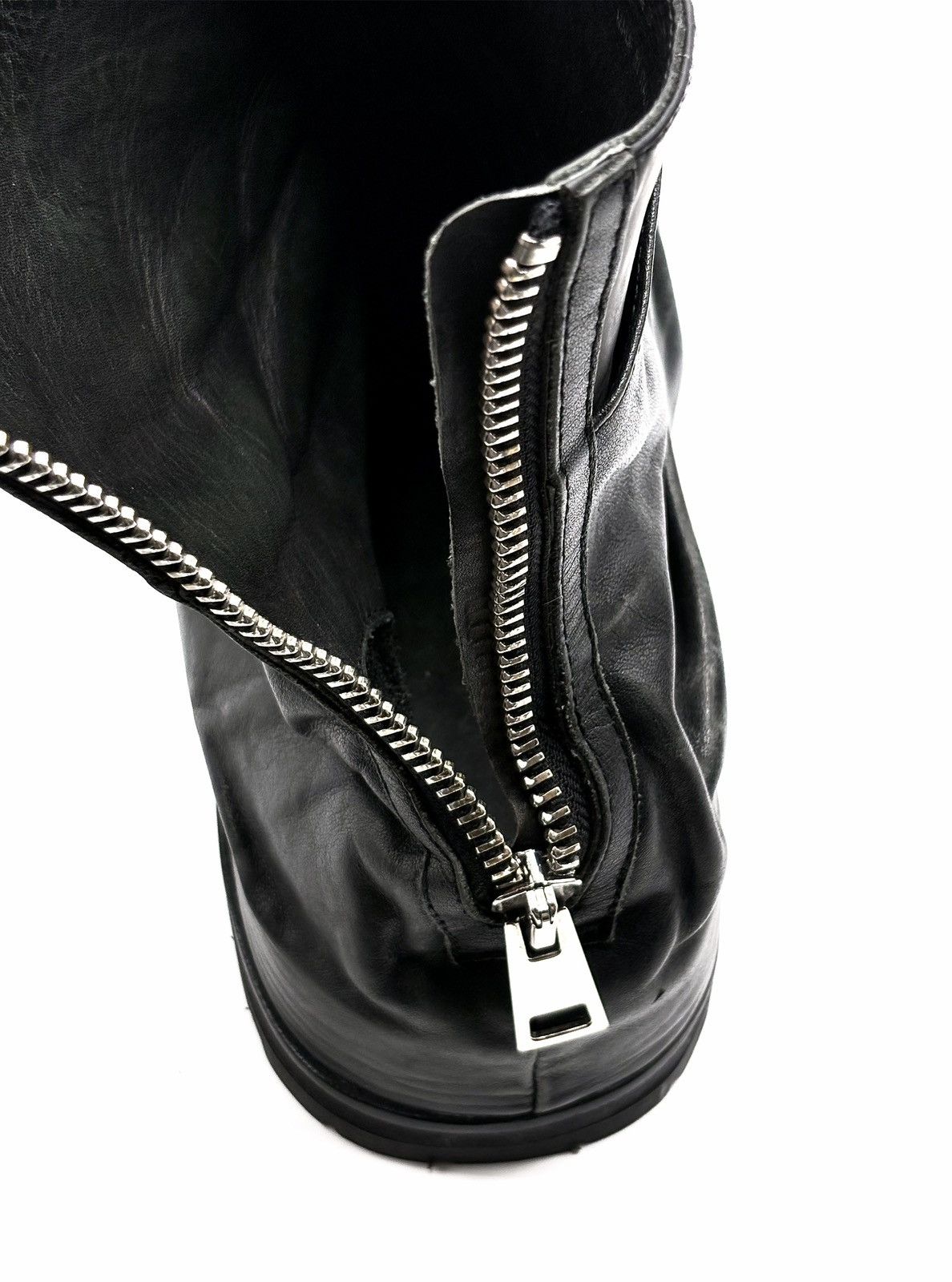 424 424 Marathon Distressed Black Leather Boots Size US 11 / EU 44 - 17 Thumbnail