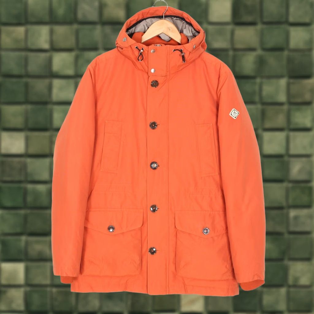 J.Lindeberg J.LINDEBERG Hooded Down Parka Jacket Men M Orange MJ4693 Size US M / EU 48-50 / 2 - 1 Thumbnail